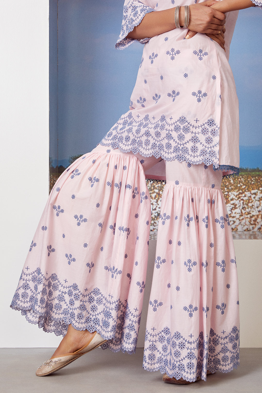 Ashberry Supima Cotton Kurta with Garara Set