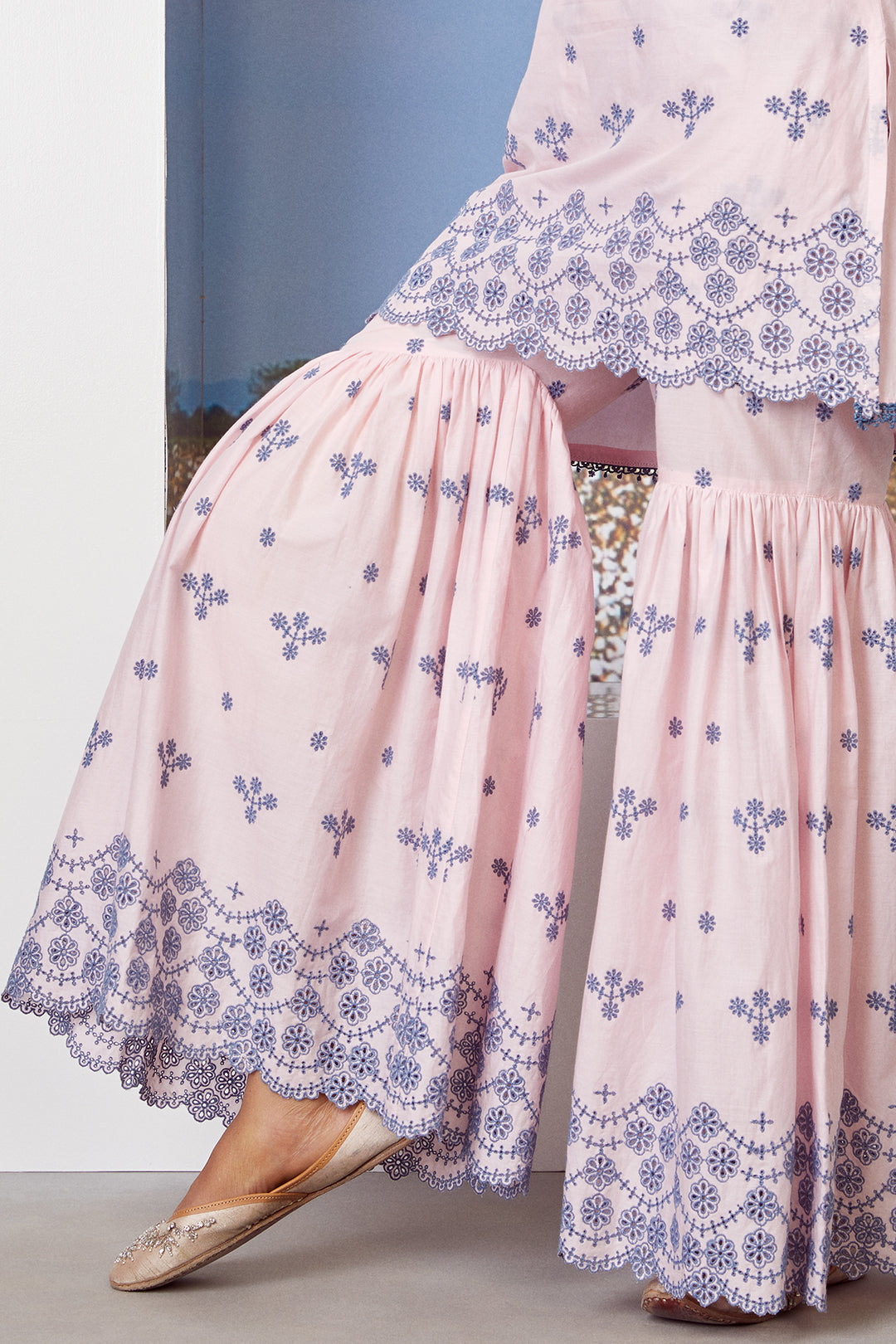 Ashberry Supima Cotton Kurta with Garara Set