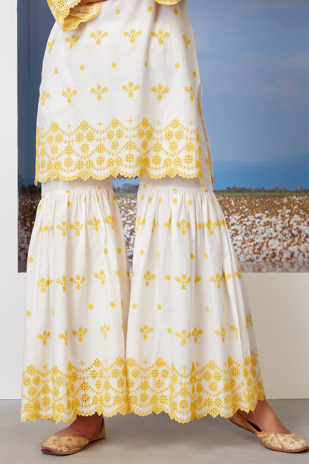 Ashberry Supima Cotton Kurta with Garara Set