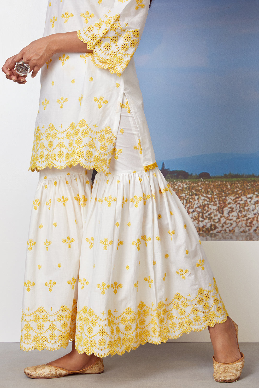 Ashberry Supima Cotton Kurta with Garara Set