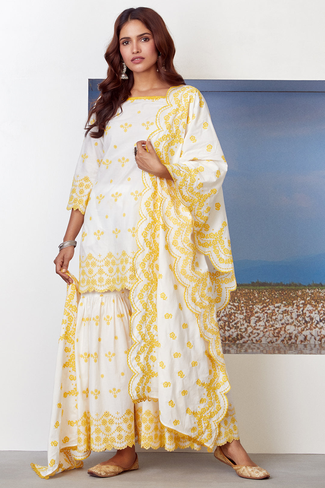 Ashberry Supima Cotton Kurta with Garara Set