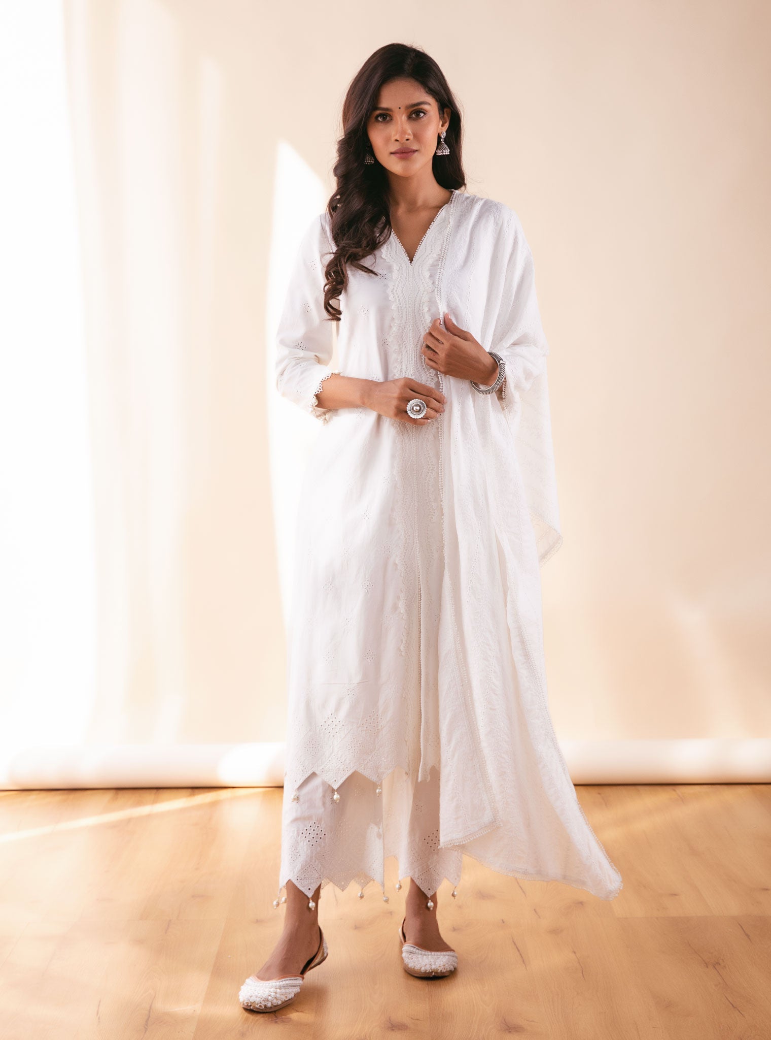 Audrey Supima Cotton White Kurta Set