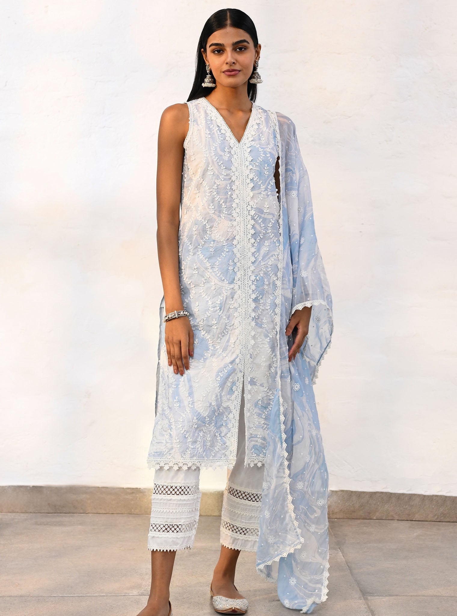 Marble Avalon Supima Cotton Blue Kurta Set
