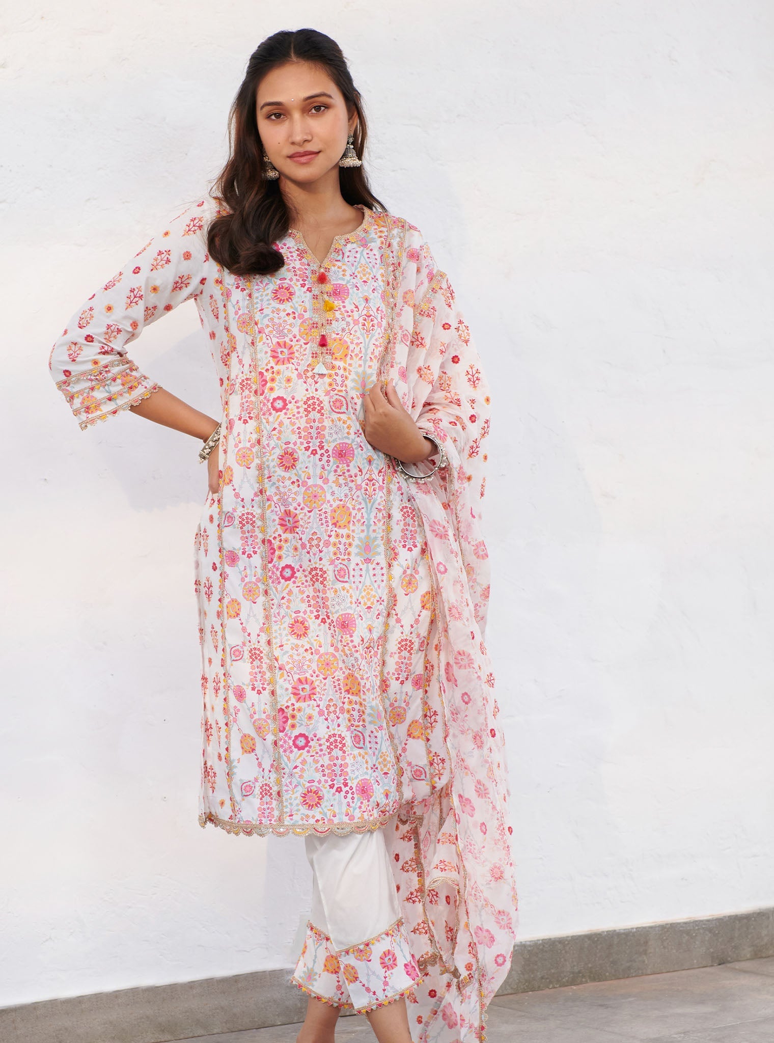 Avery Supima Cotton White Kurta Set