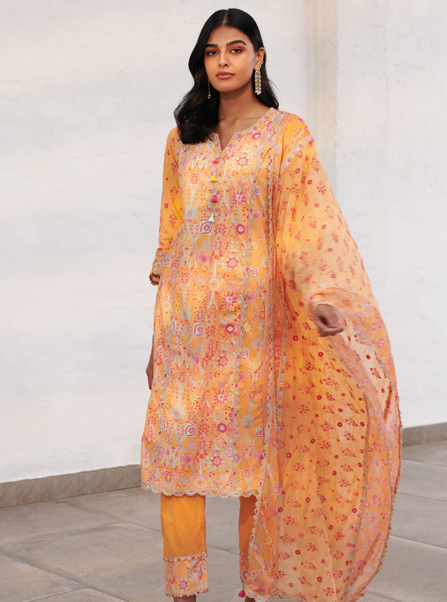 Avery Supima Cotton Orange Kurta Set