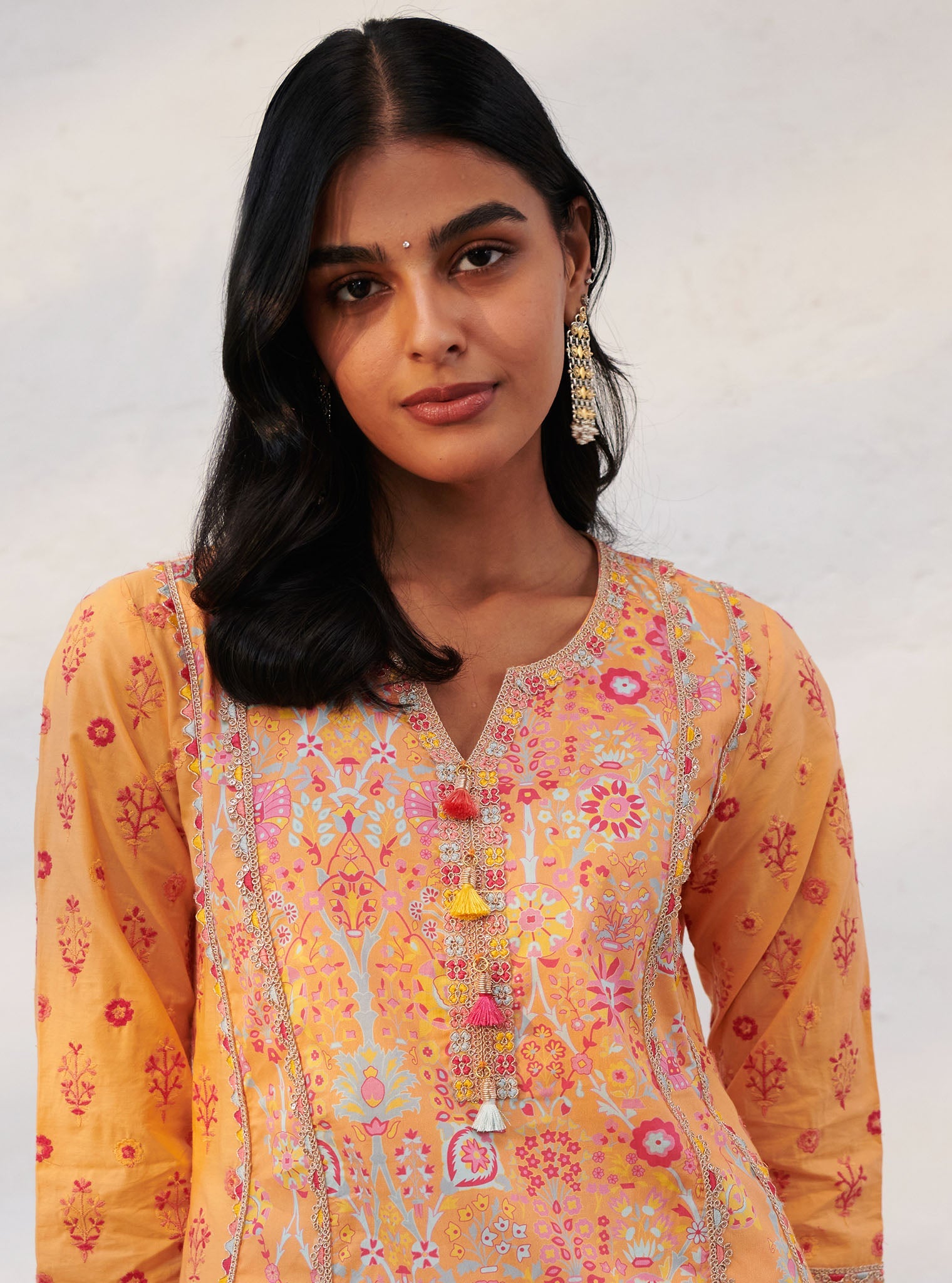 Avery Supima Cotton Orange Kurta Set