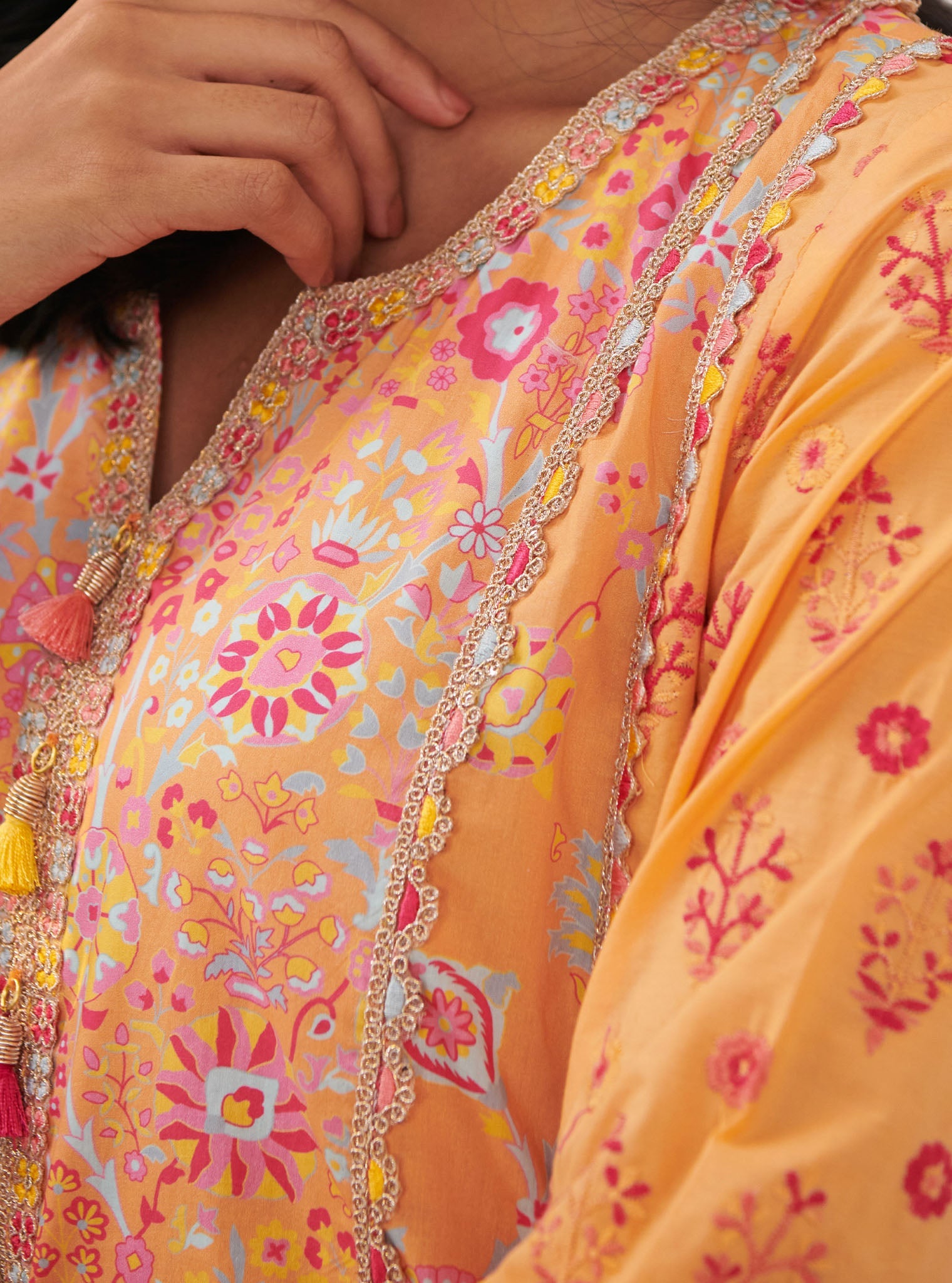 Avery Supima Cotton Orange Kurta Set