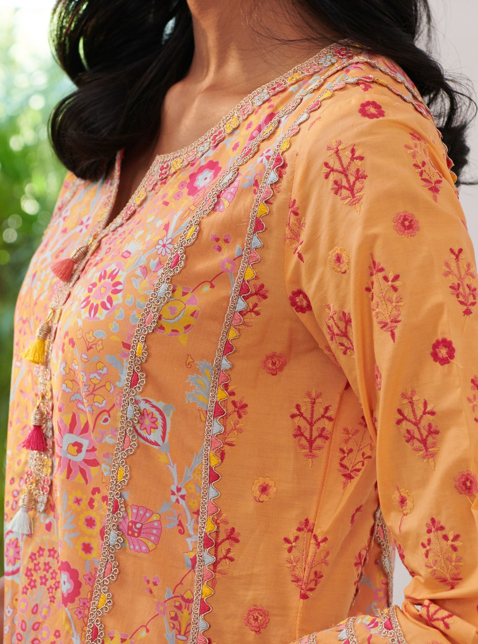 Avery Supima Cotton Orange Kurta Set