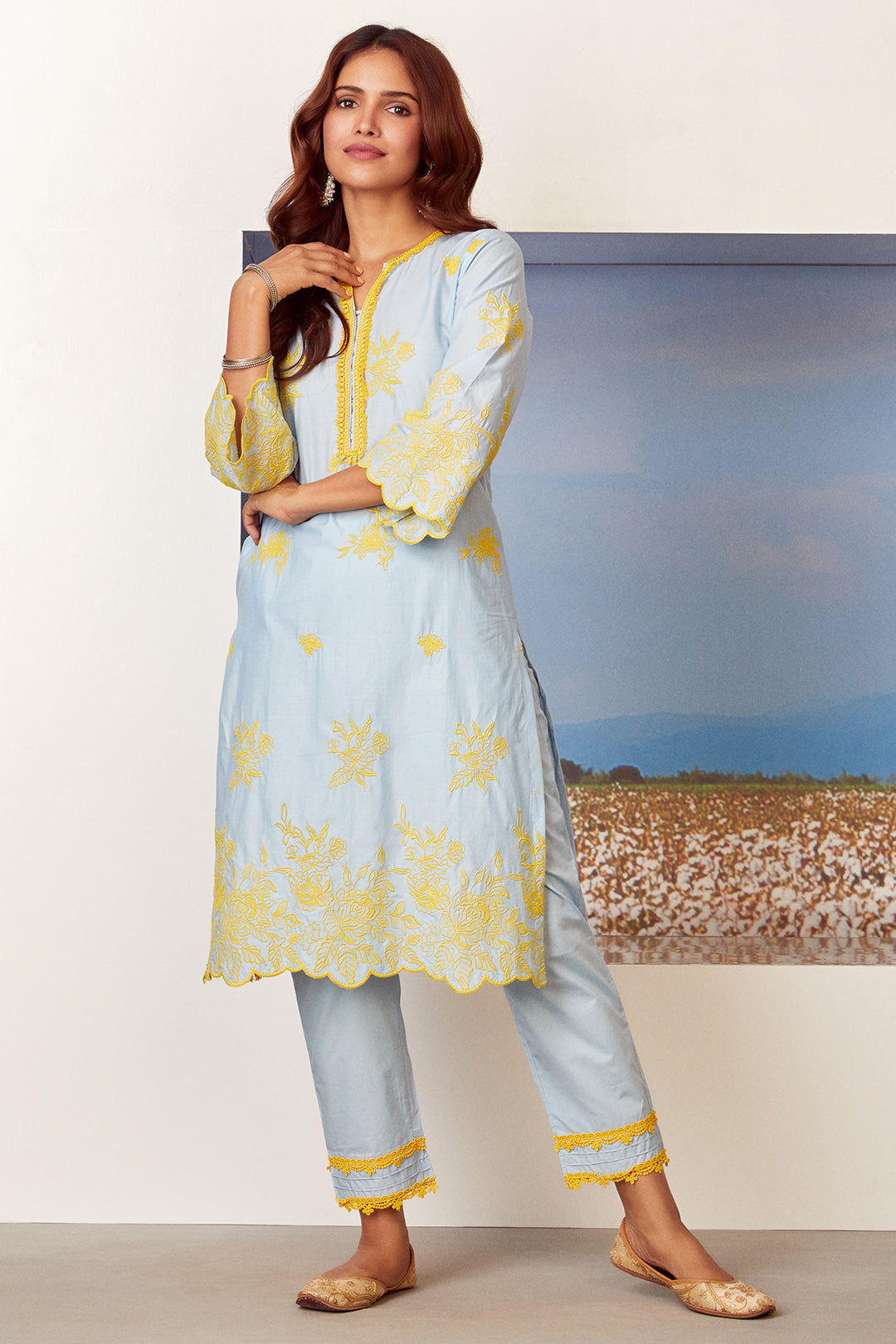 Azure Supima Cotton Kurta Set