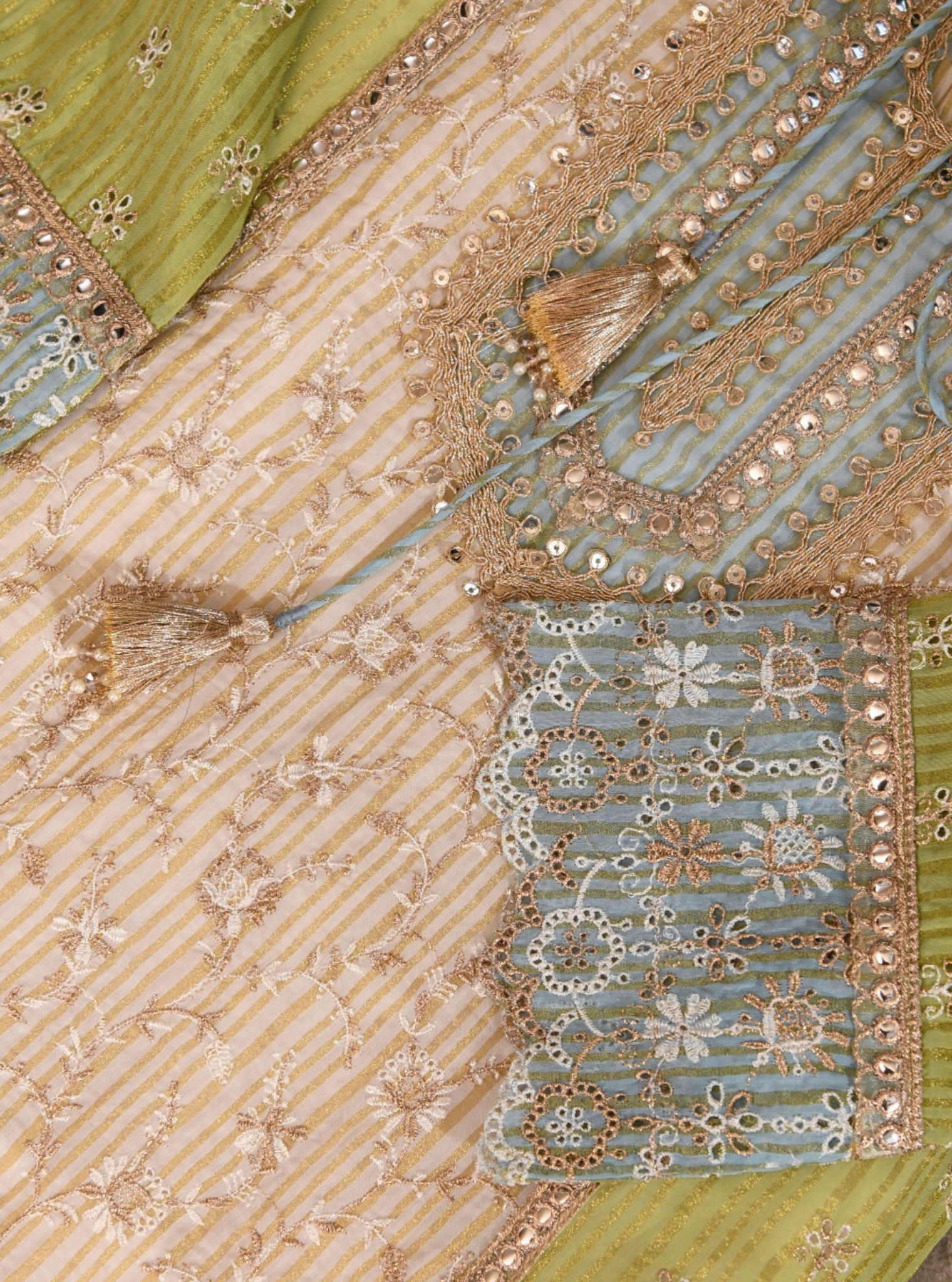 Birchin Banarsi Off White Kurta with Garara Set