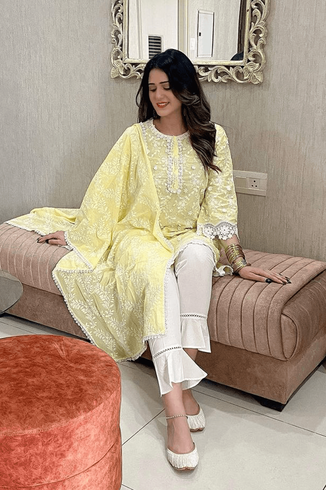Baybreeze Supima Cotton Yellow Kurta Set