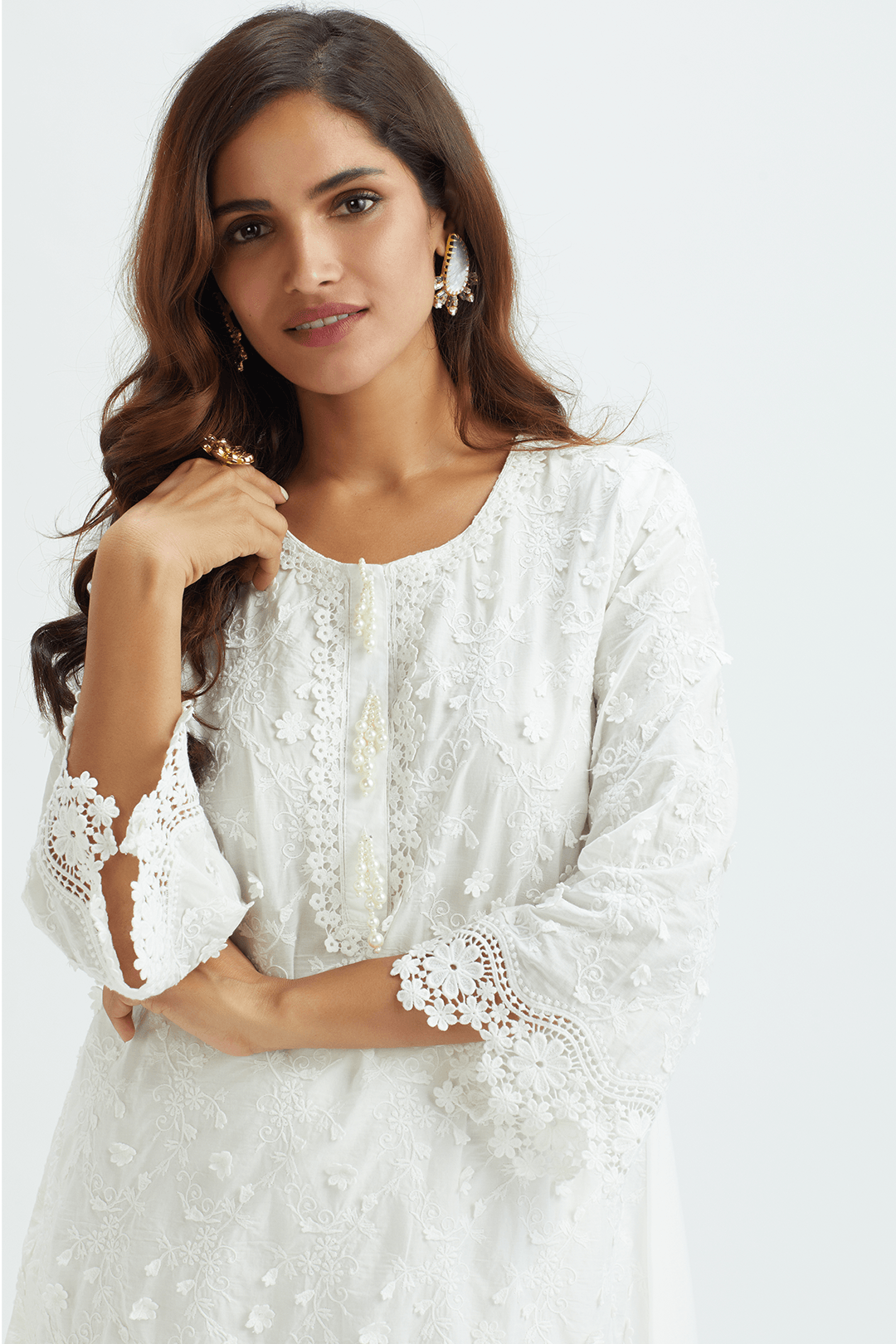 Baybreeze Supima Cotton White Kurta Set