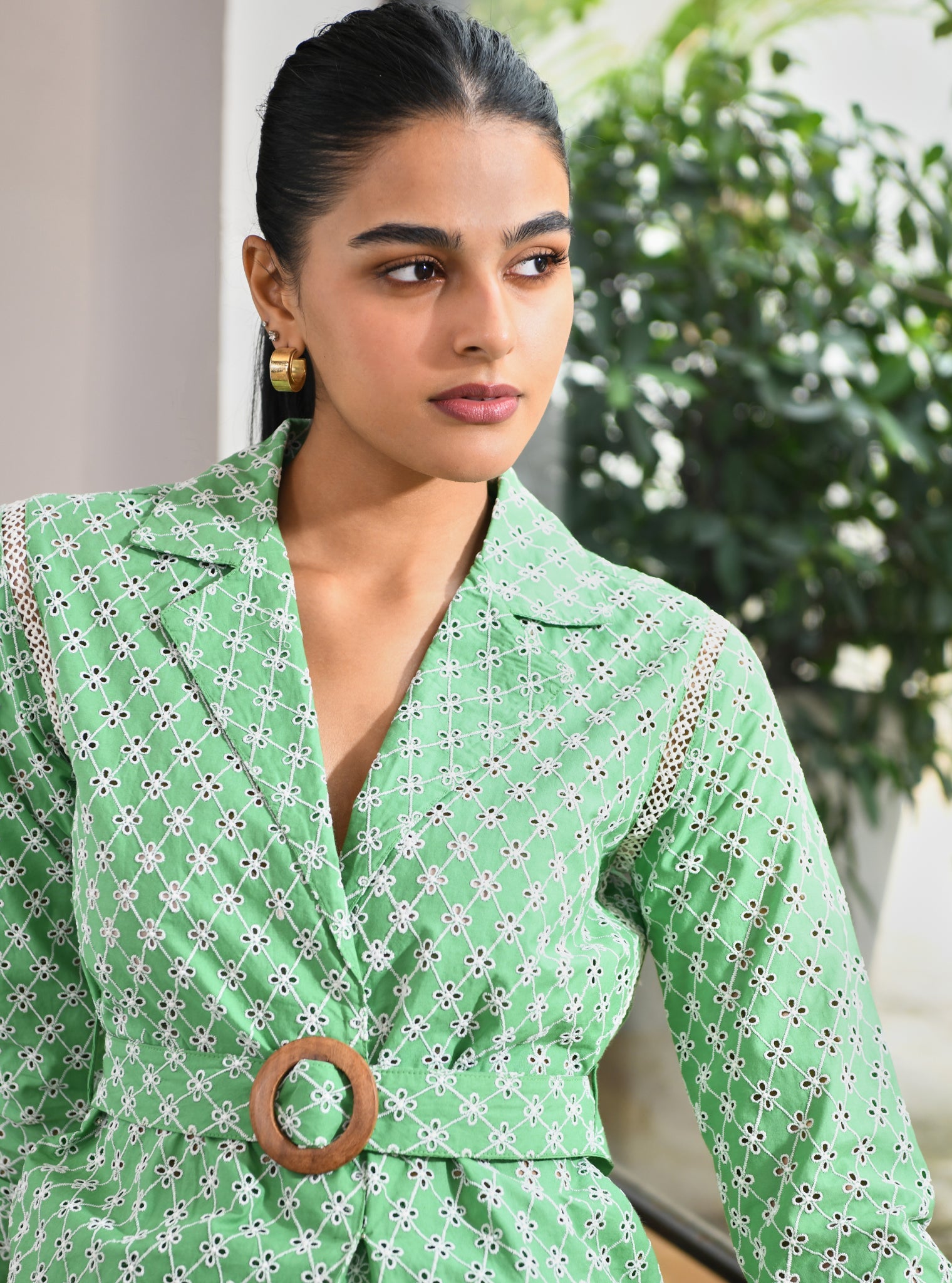 Bergenia Supima Cotton Green Co-ord Set