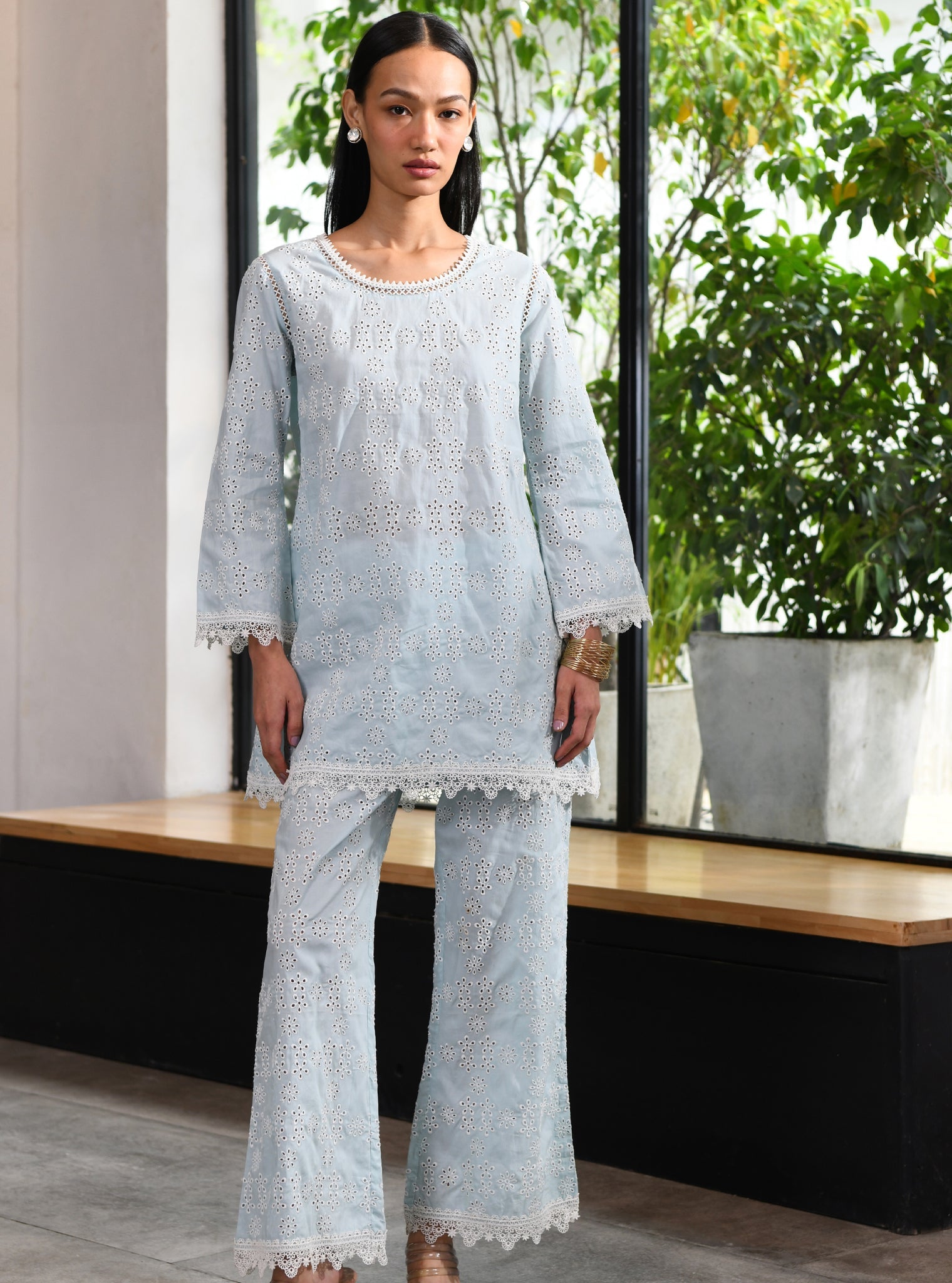 Beverly Supima Cotton Blue Co-ord Set