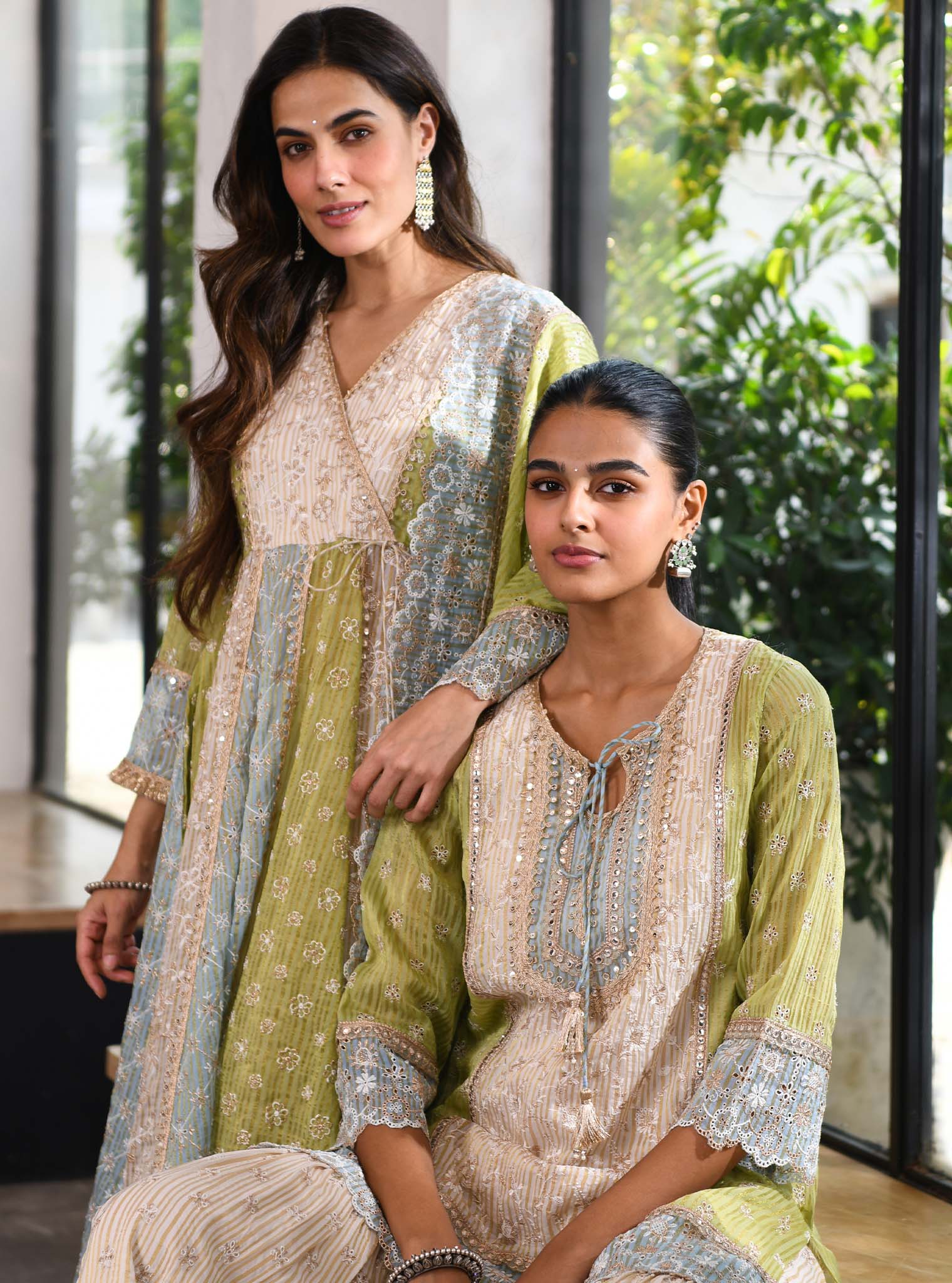 Birchin Banarsi Off White Kurta with Garara Set