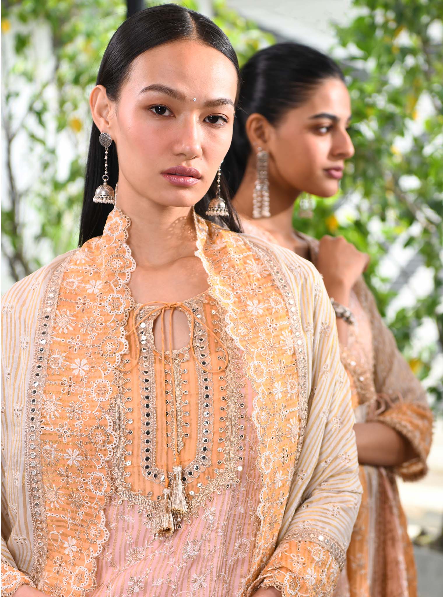 Birchin Banarsi Pink Kurta with Garara Set