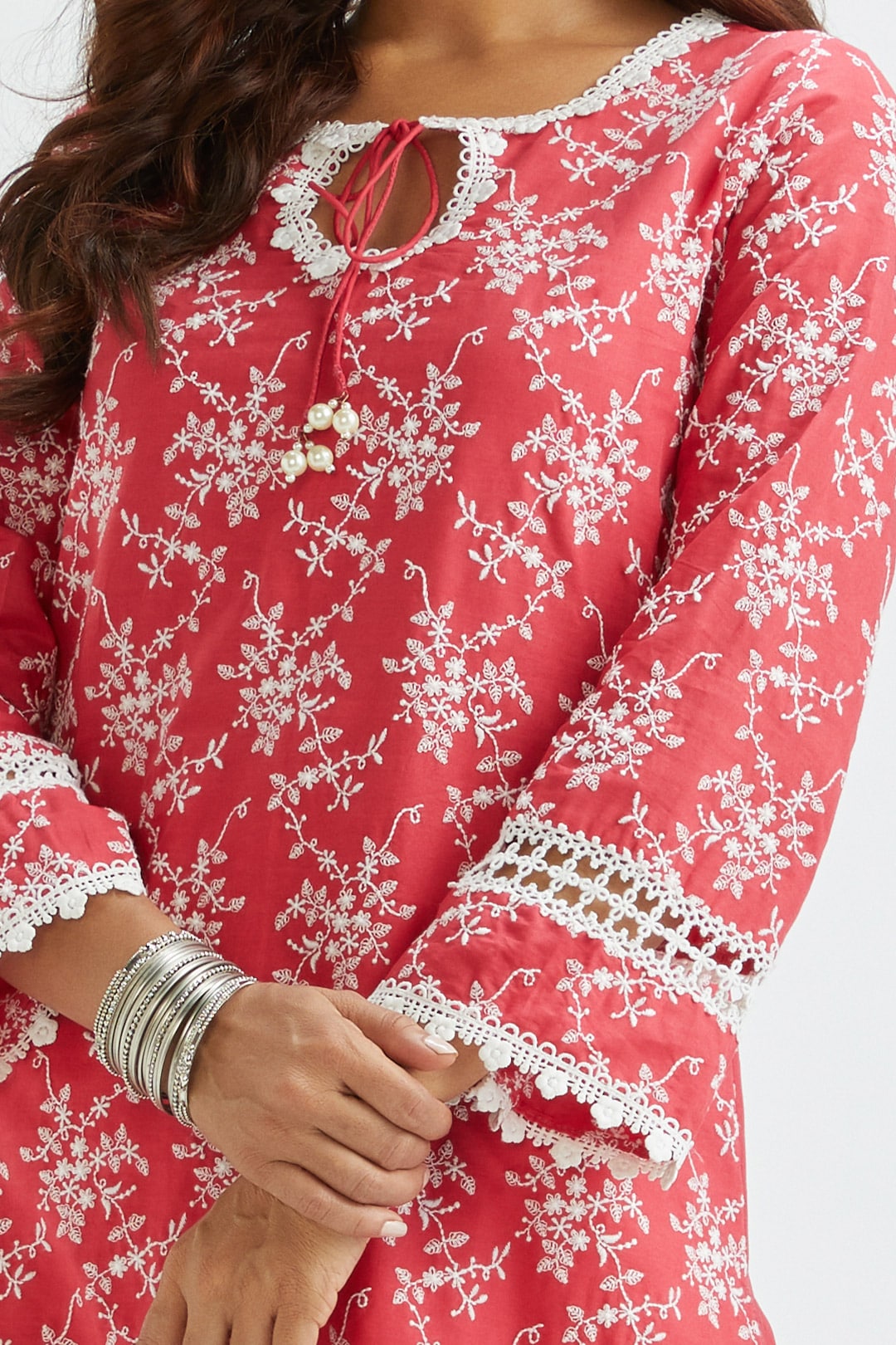 Brook Supima Satin Red Kurta Set