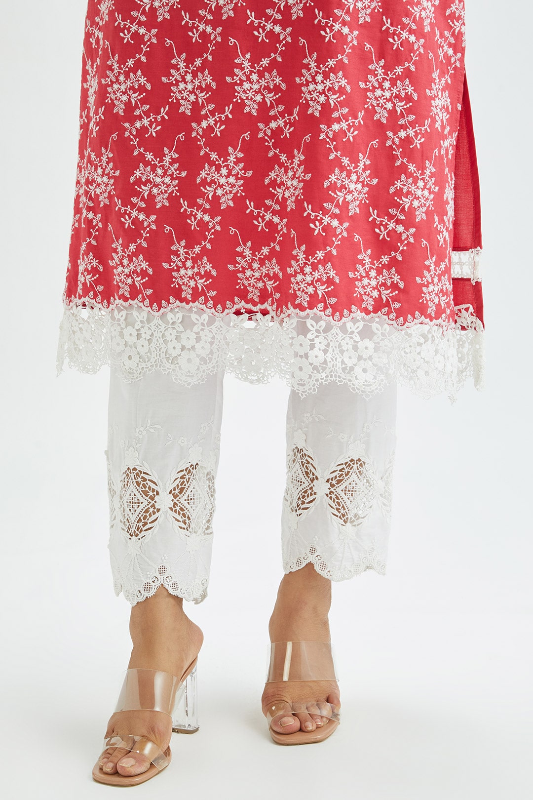 Brook Supima Satin Red Kurta Set