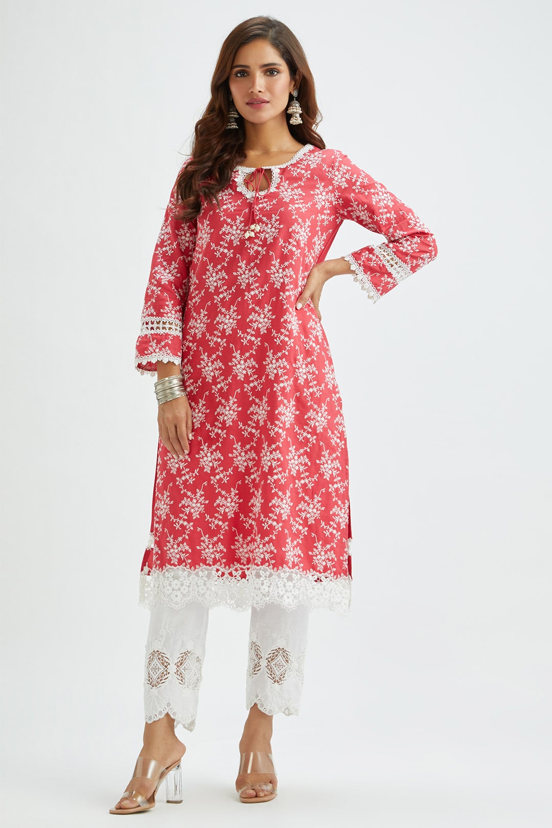 Brook Supima Satin Red Kurta Set