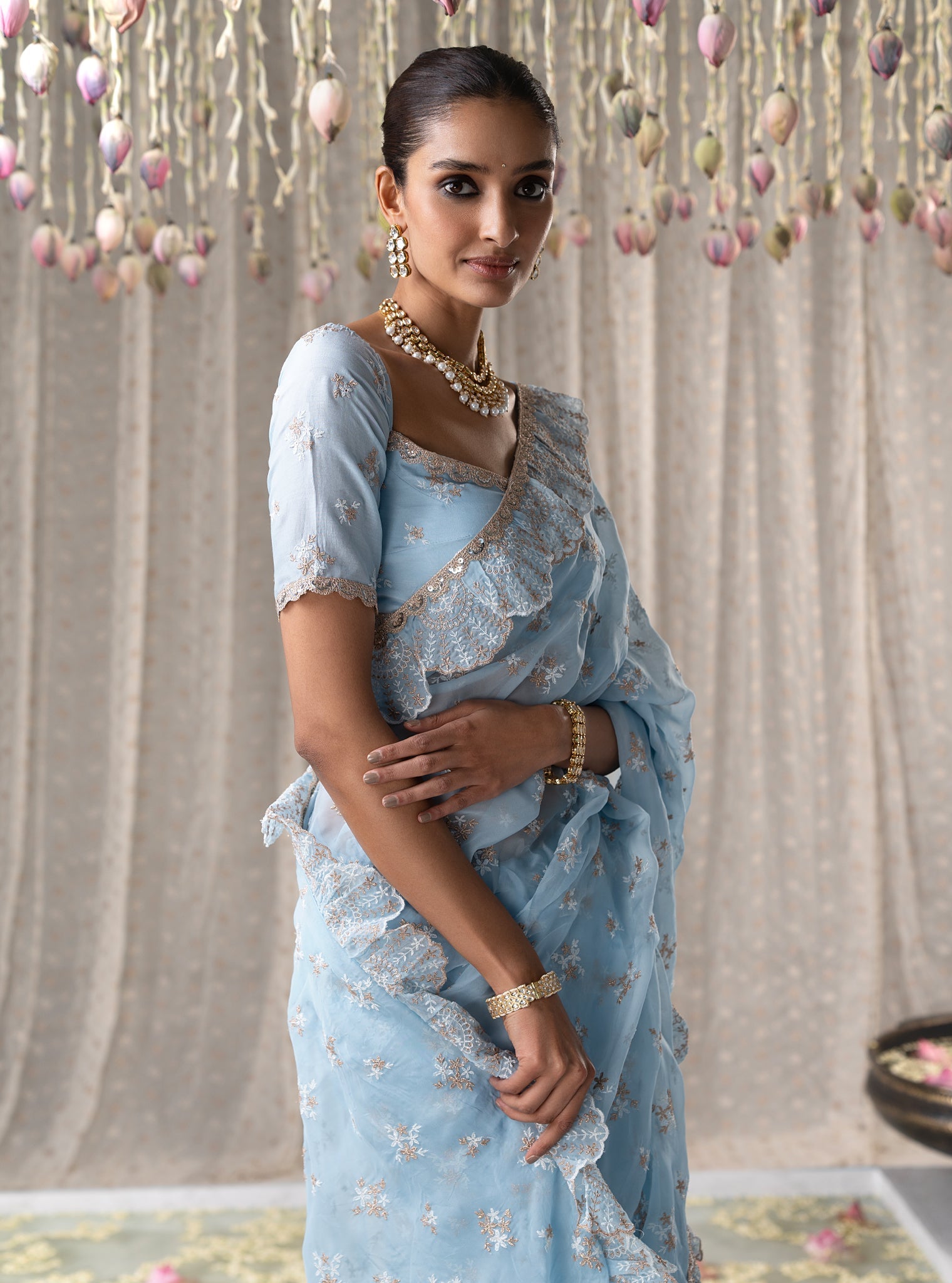 Chandni Organza Blue Saree