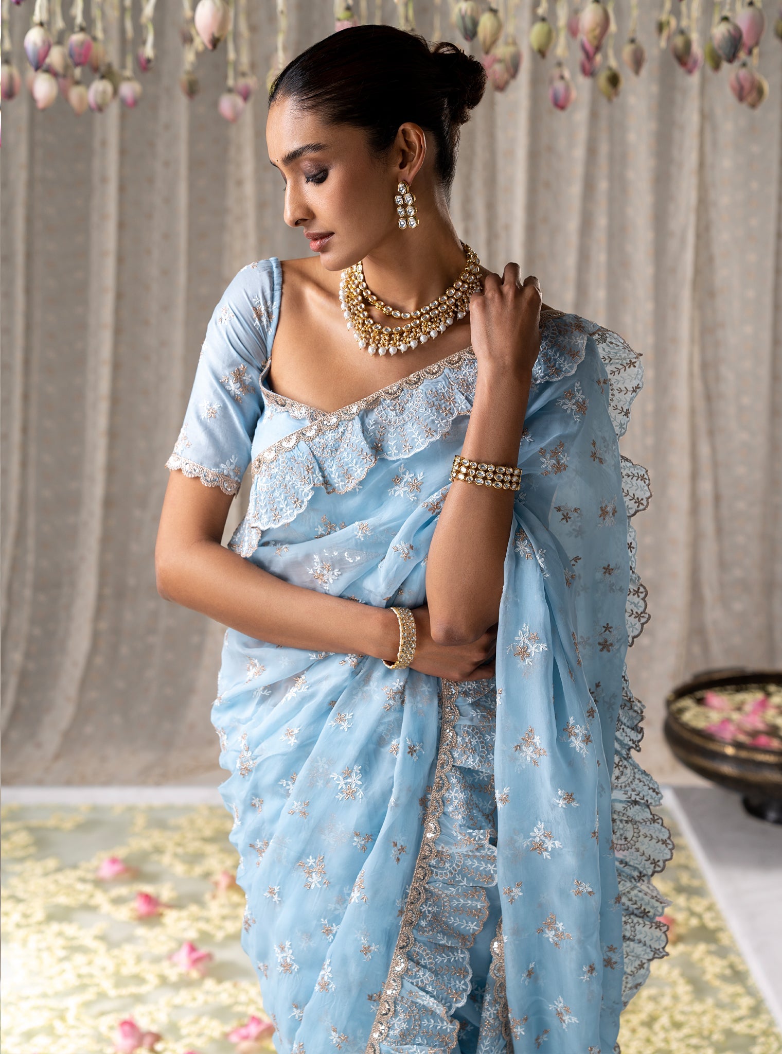 Chandni Organza Blue Saree