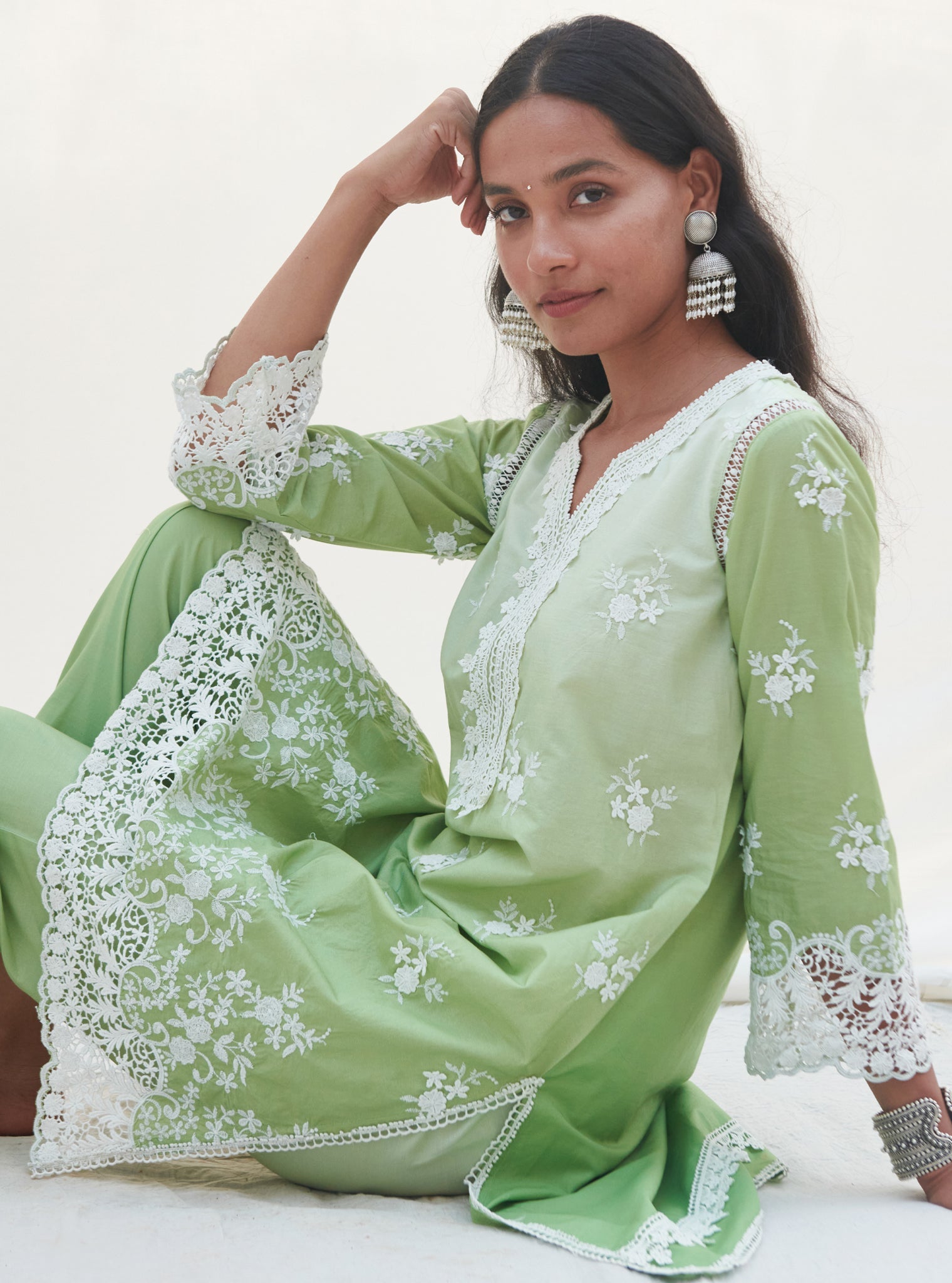 Chapoli Supima Cotton Green Kurta Set