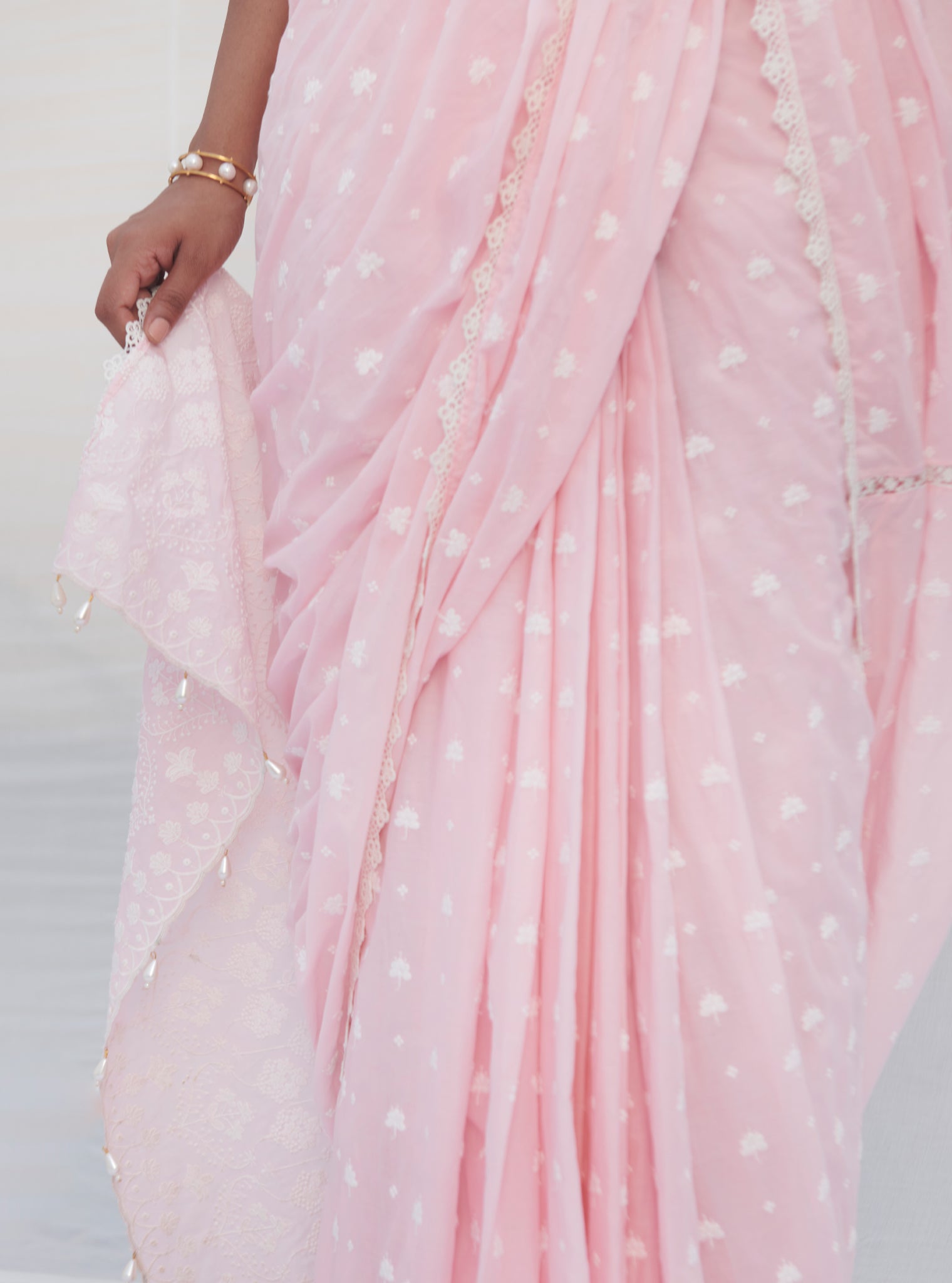 Chikli Supima Cotton Pink Saree