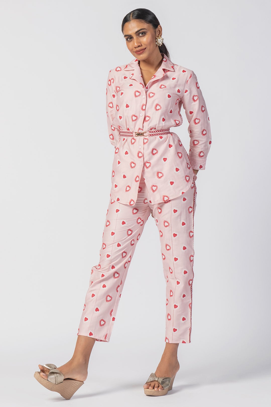 Caille Supima Cotton Pink Top Set