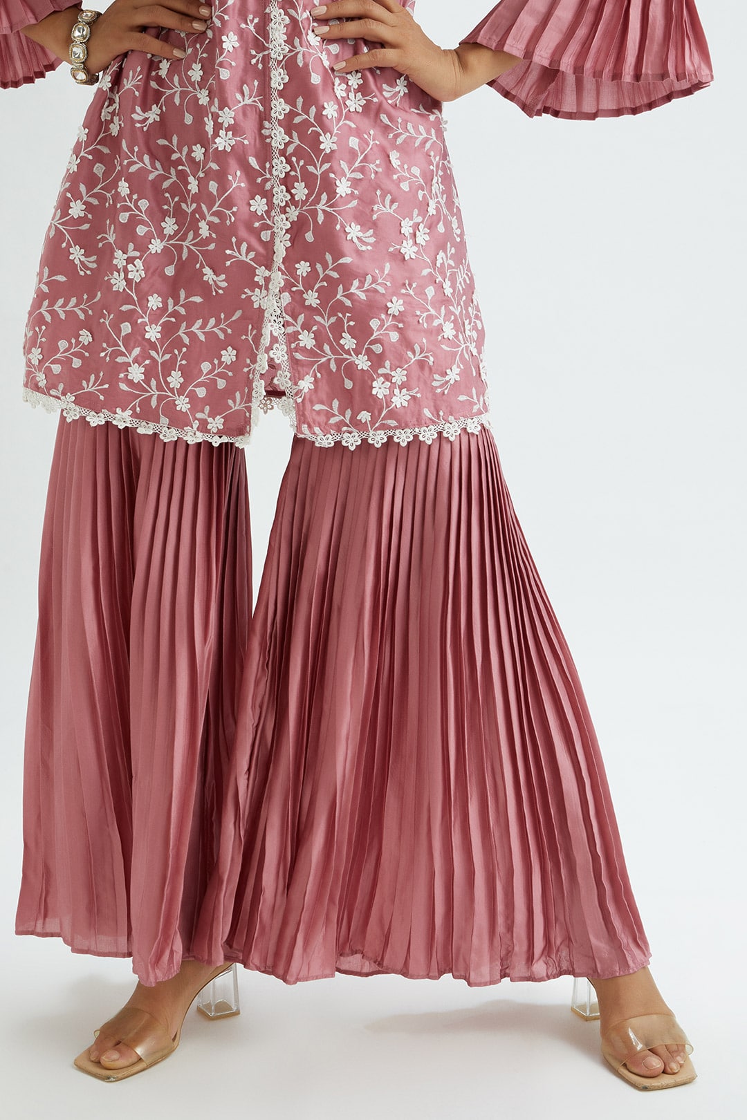 Cairo Cupro Silk Mauve Garara Set