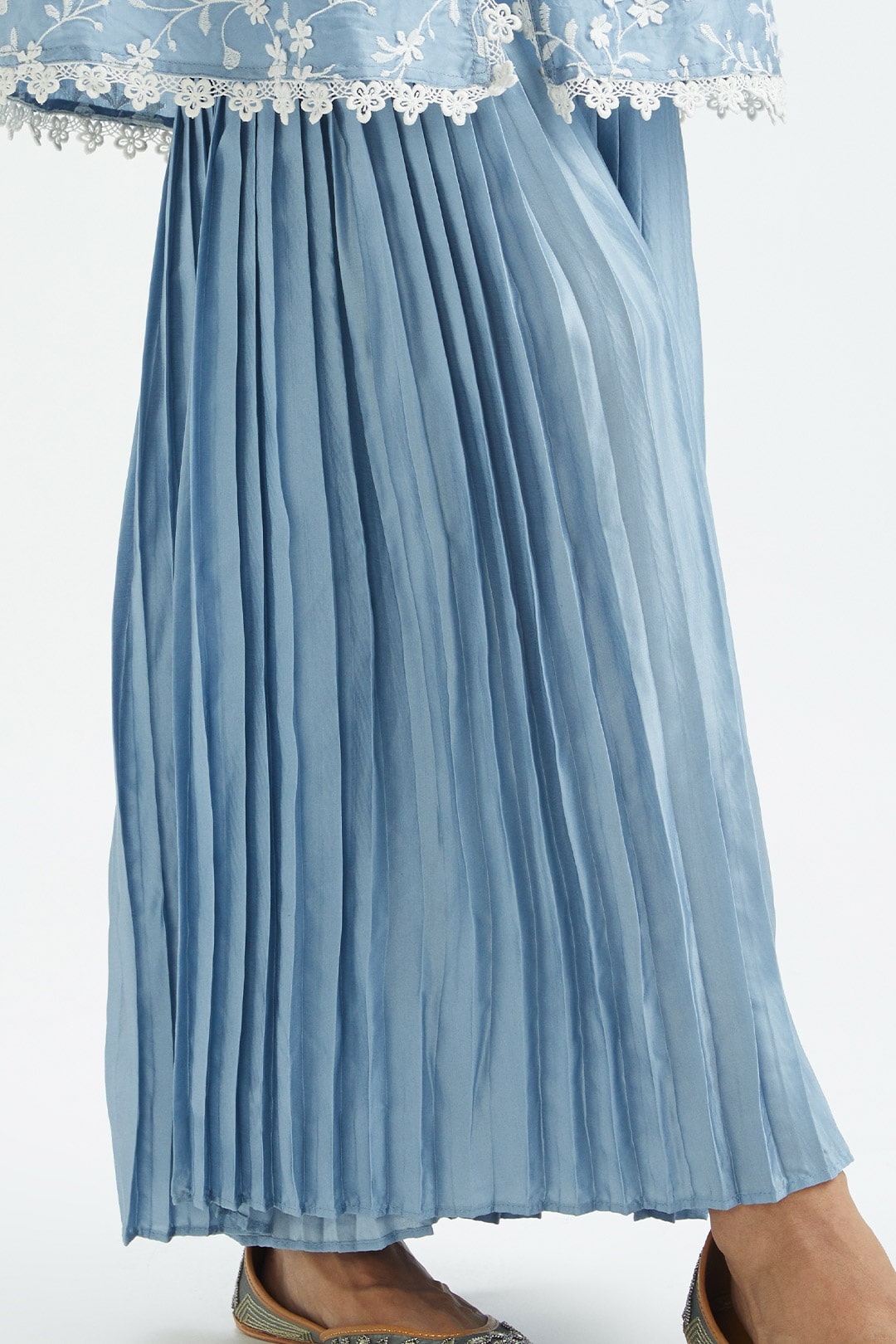 Cairo Cupro Silk Blue Garara Set