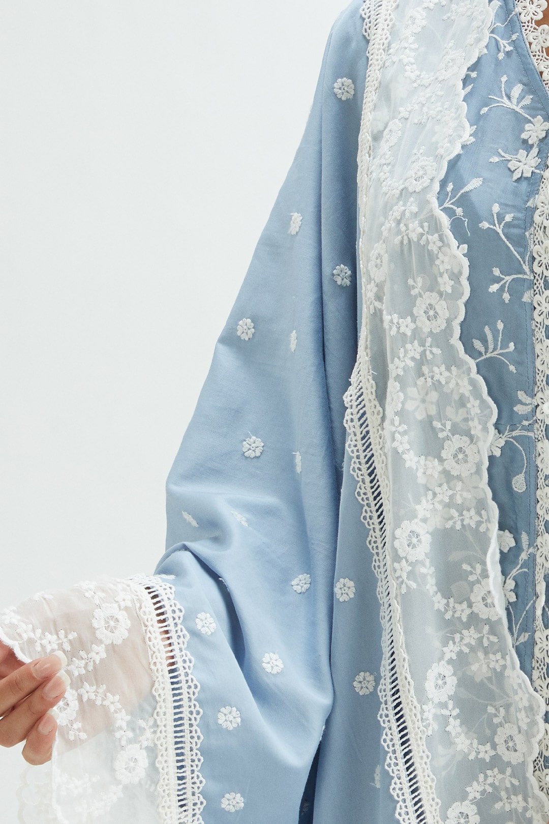 Cairo Cupro Silk Blue Garara Set