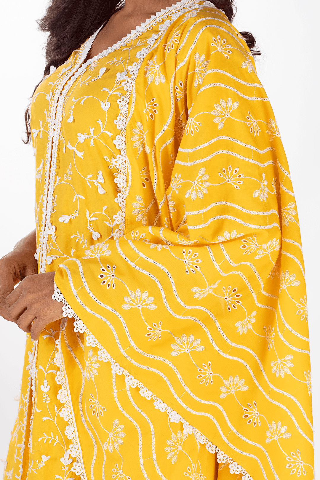 Mulmul Supima Cotton Sophie Mango Dupatta