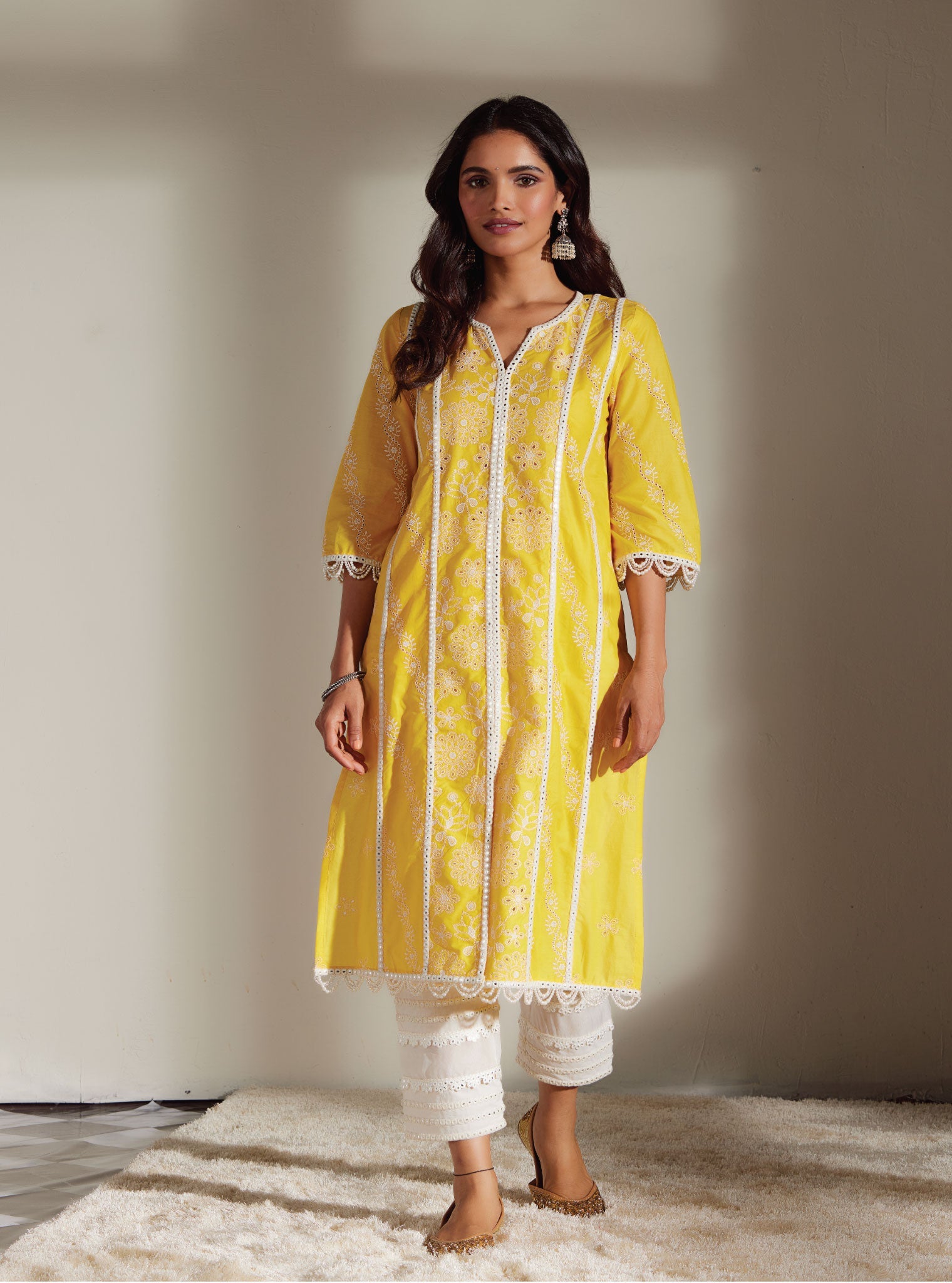 Mulmul Supima Cotton Cara Mango Kurta