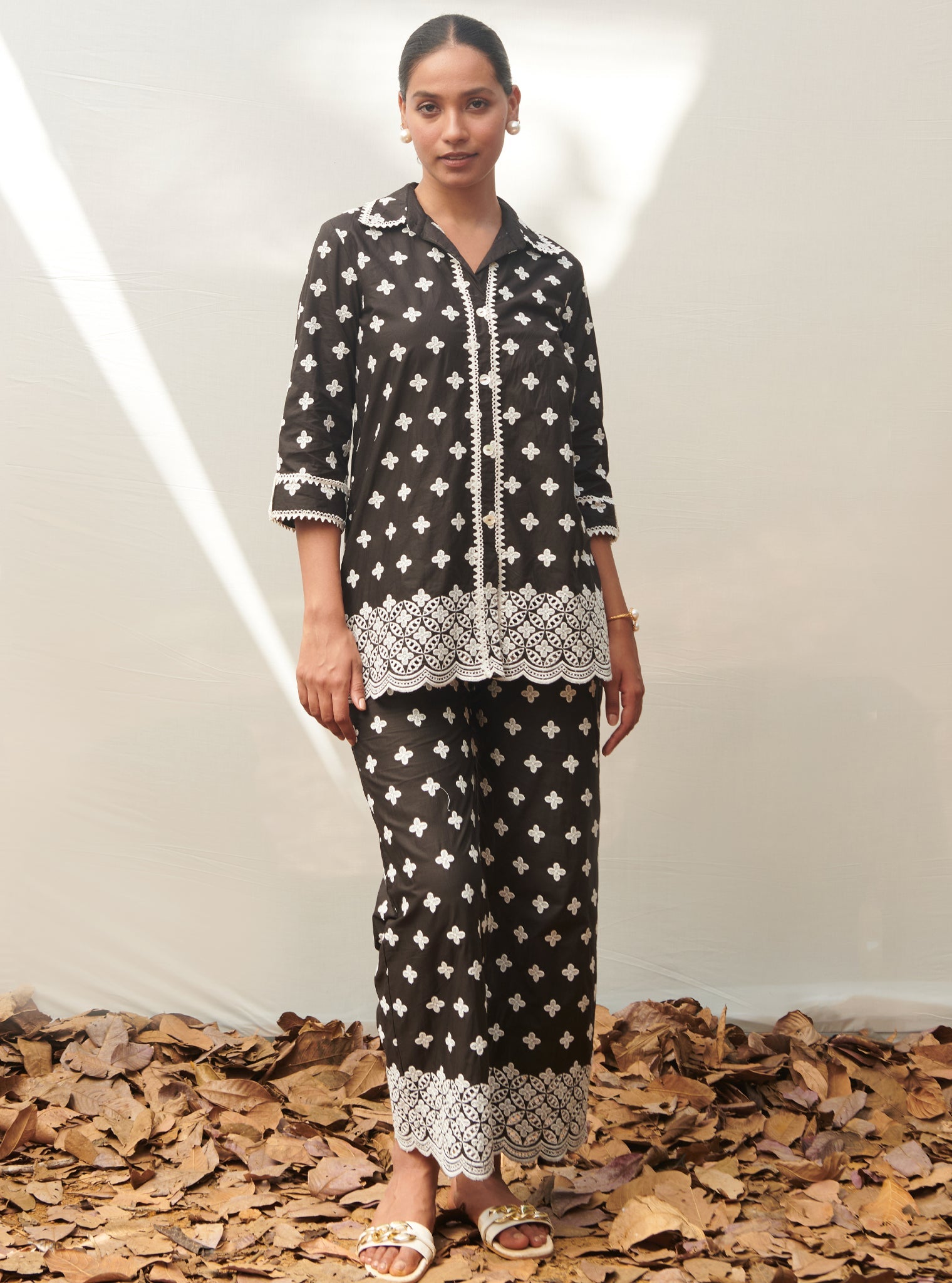 Caspia Supima Cotton Black Co-ord Set