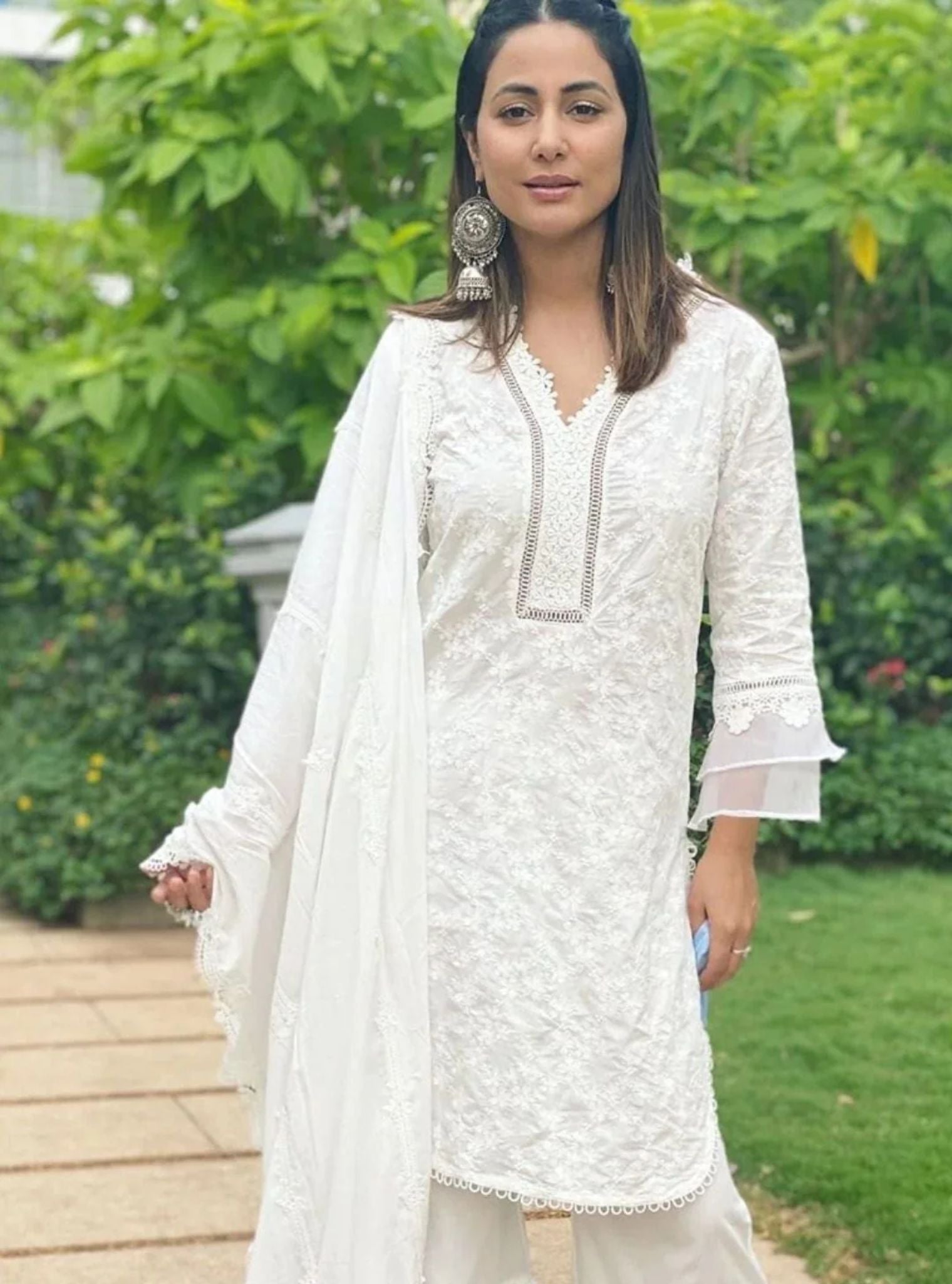 Daisy White Kurta with Garara Set