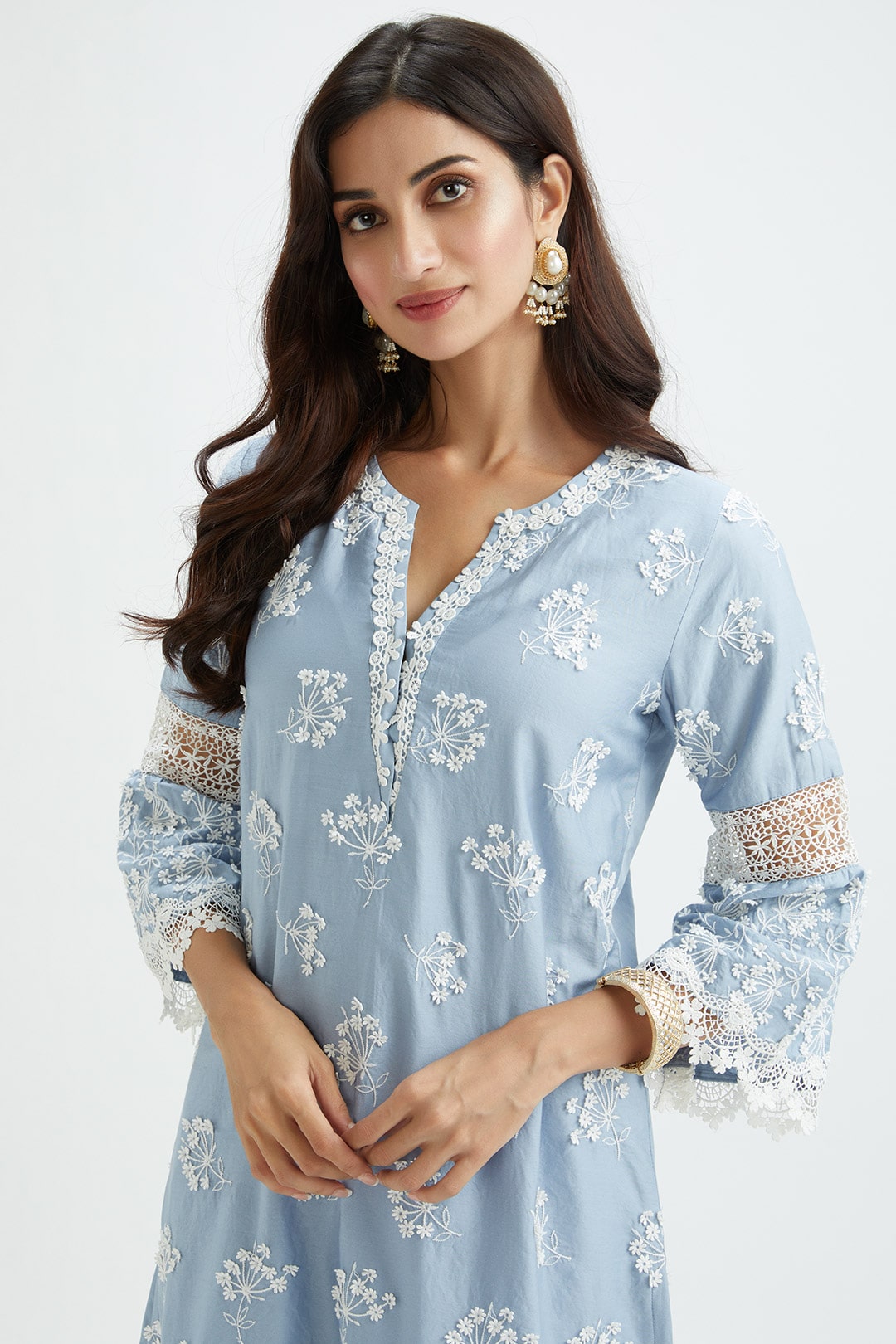 Celo Supima Satin Blue Pant Set