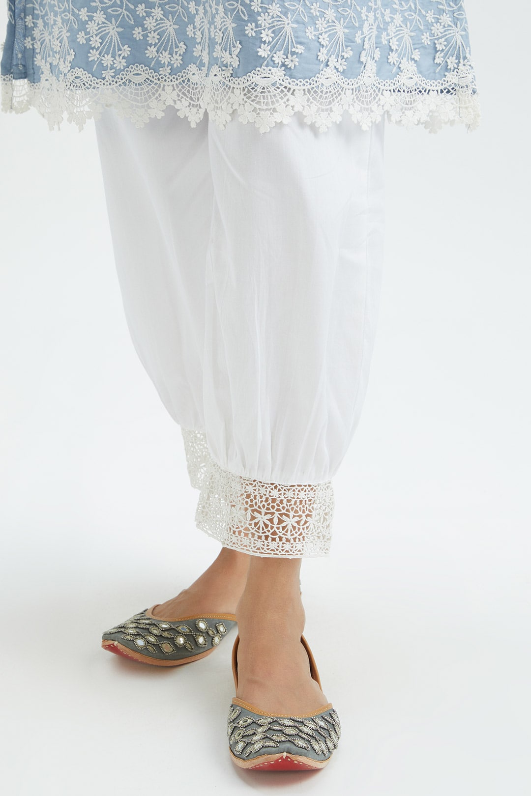 Celo Supima Satin Blue Pant Set