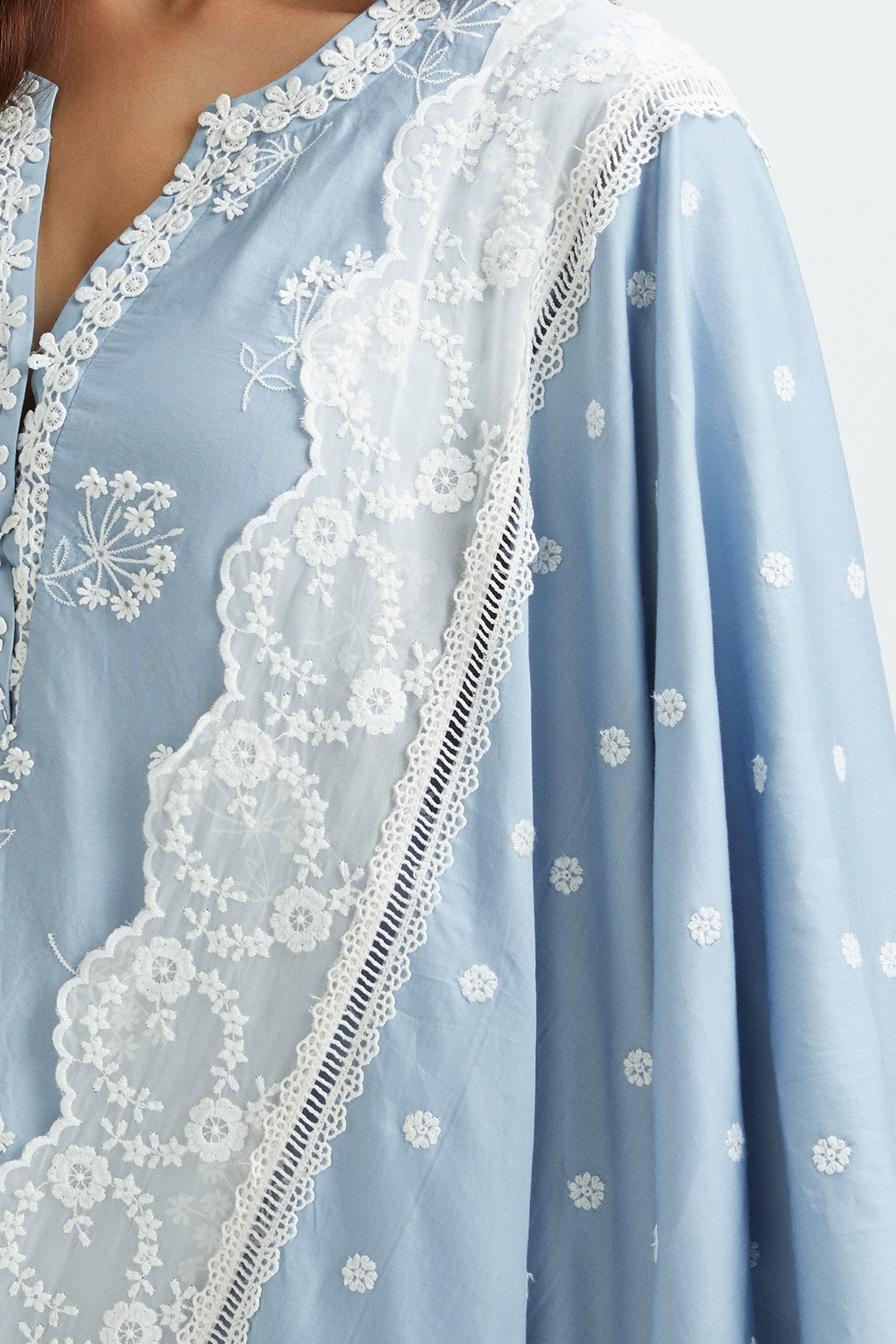 Celo Supima Satin Blue Pant Set