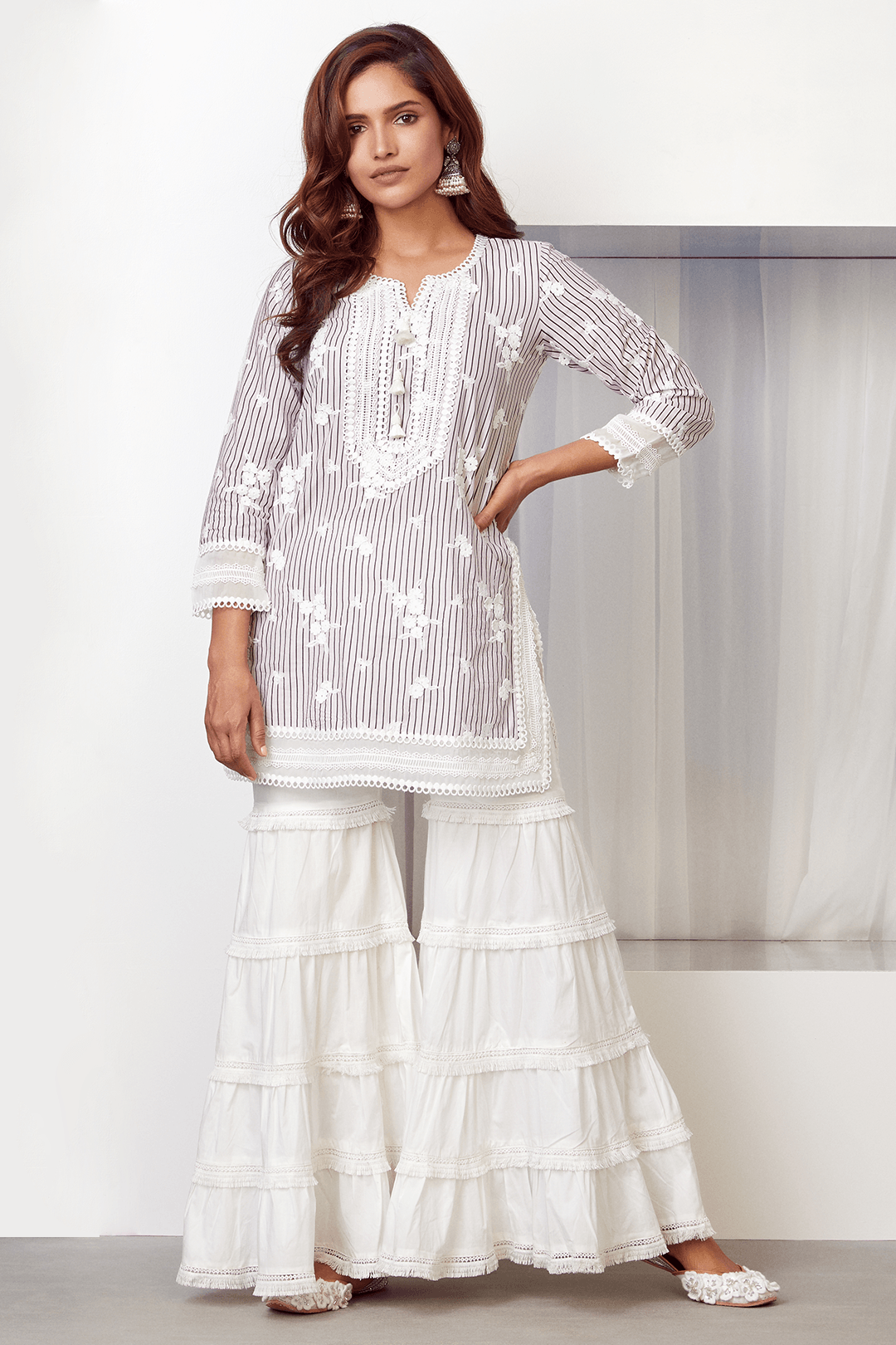 Chelsea Supima Cotton Pink Kurta with Garara Set