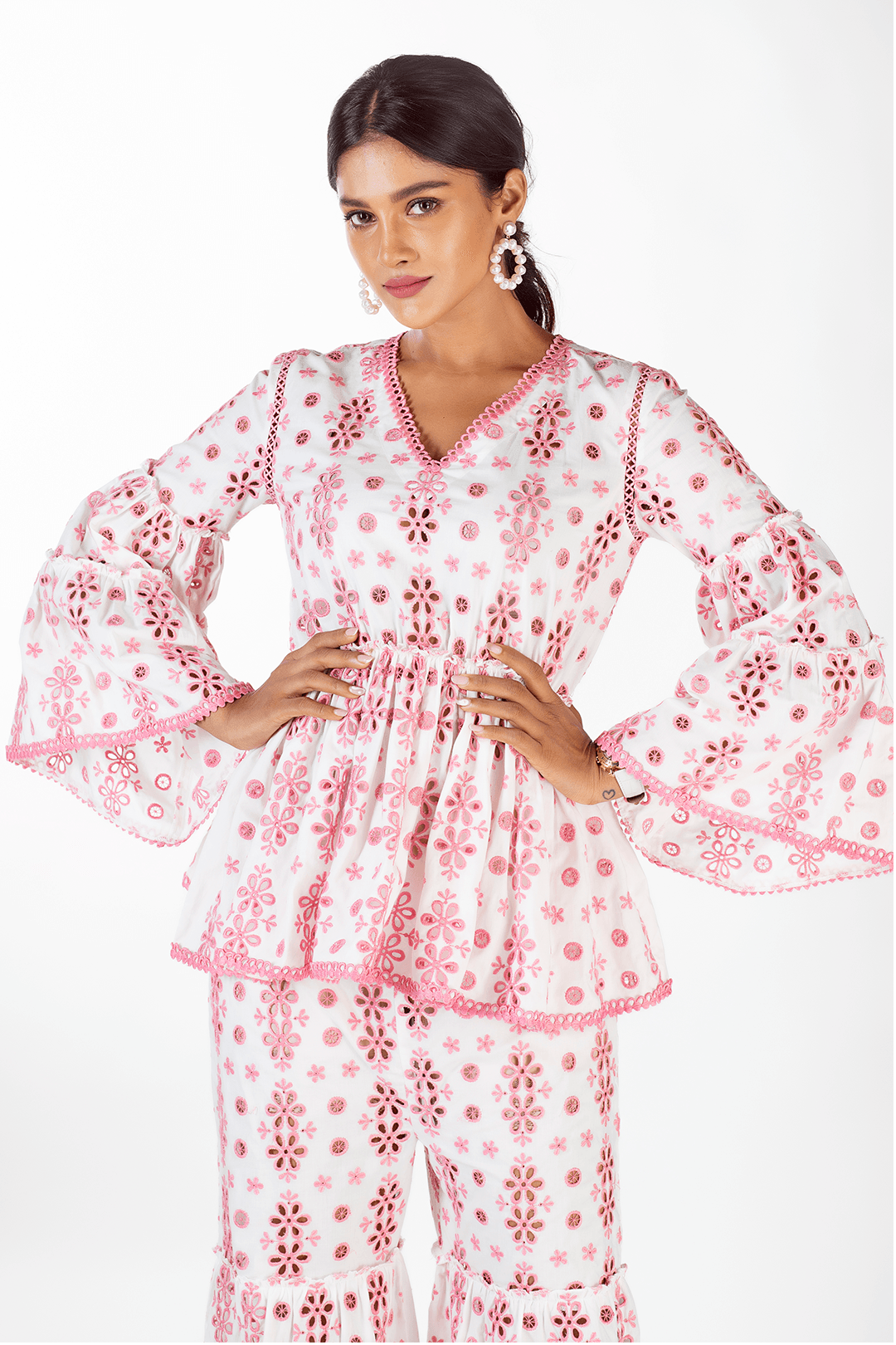 Chloe Supima Cotton White Top Set