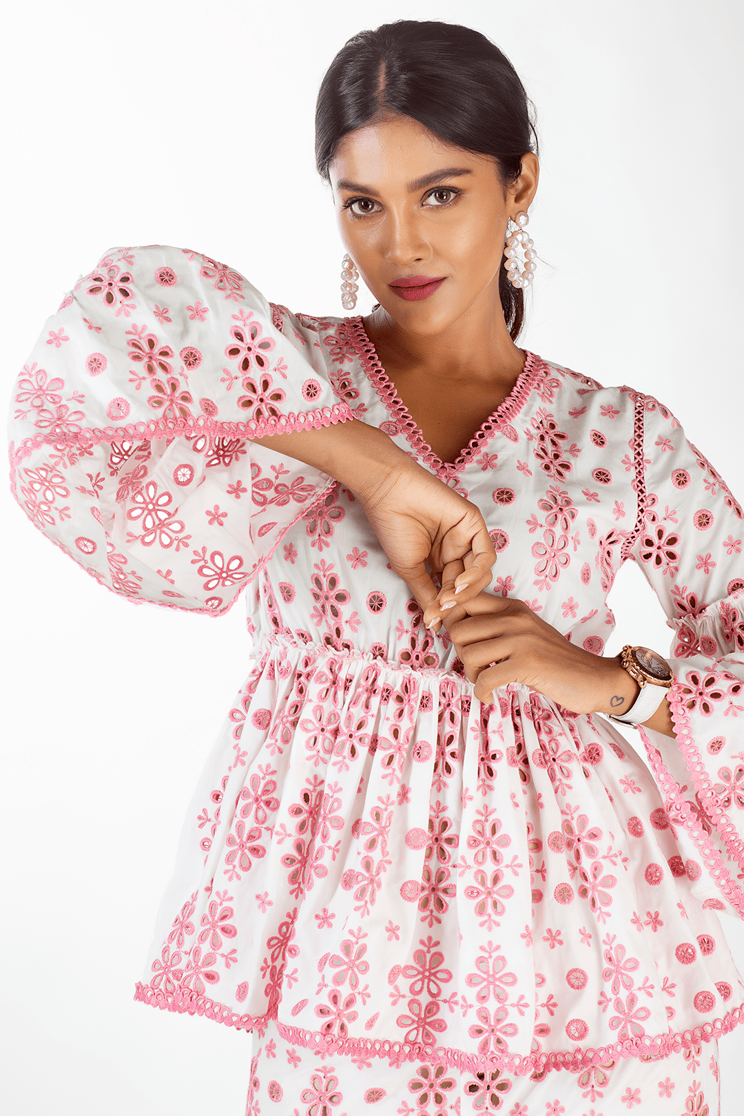 Chloe Supima Cotton White Top Set