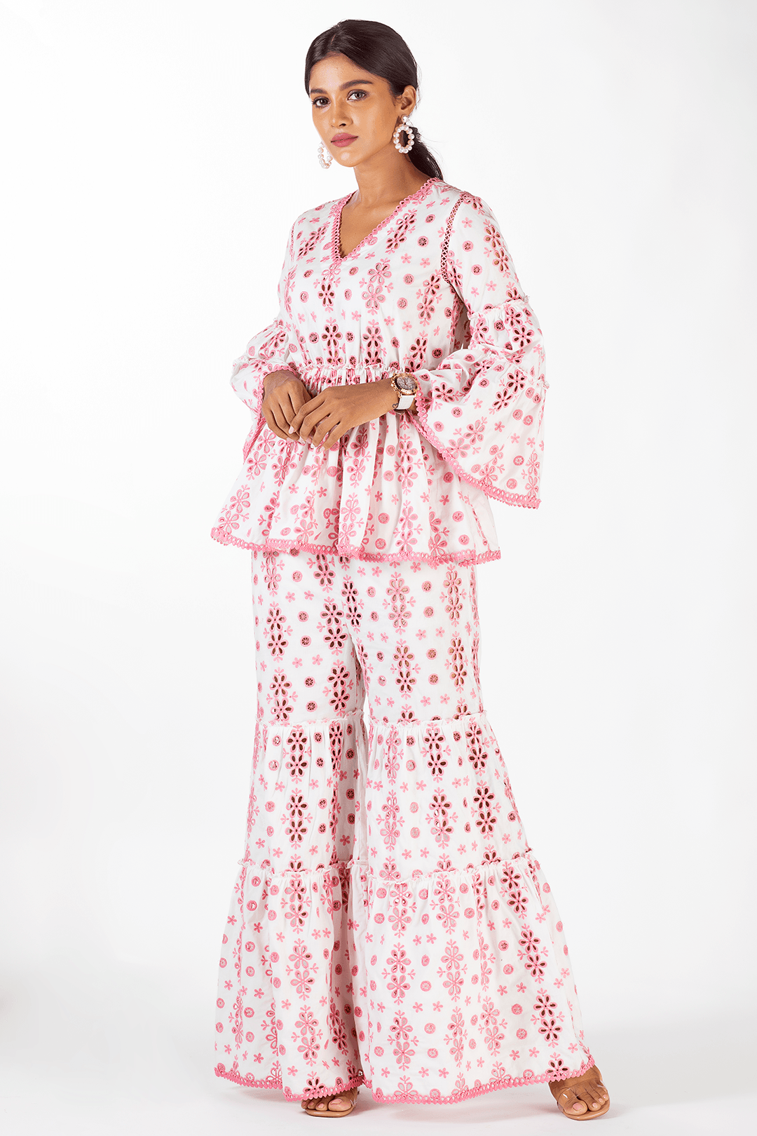 Chloe Supima Cotton White Top Set