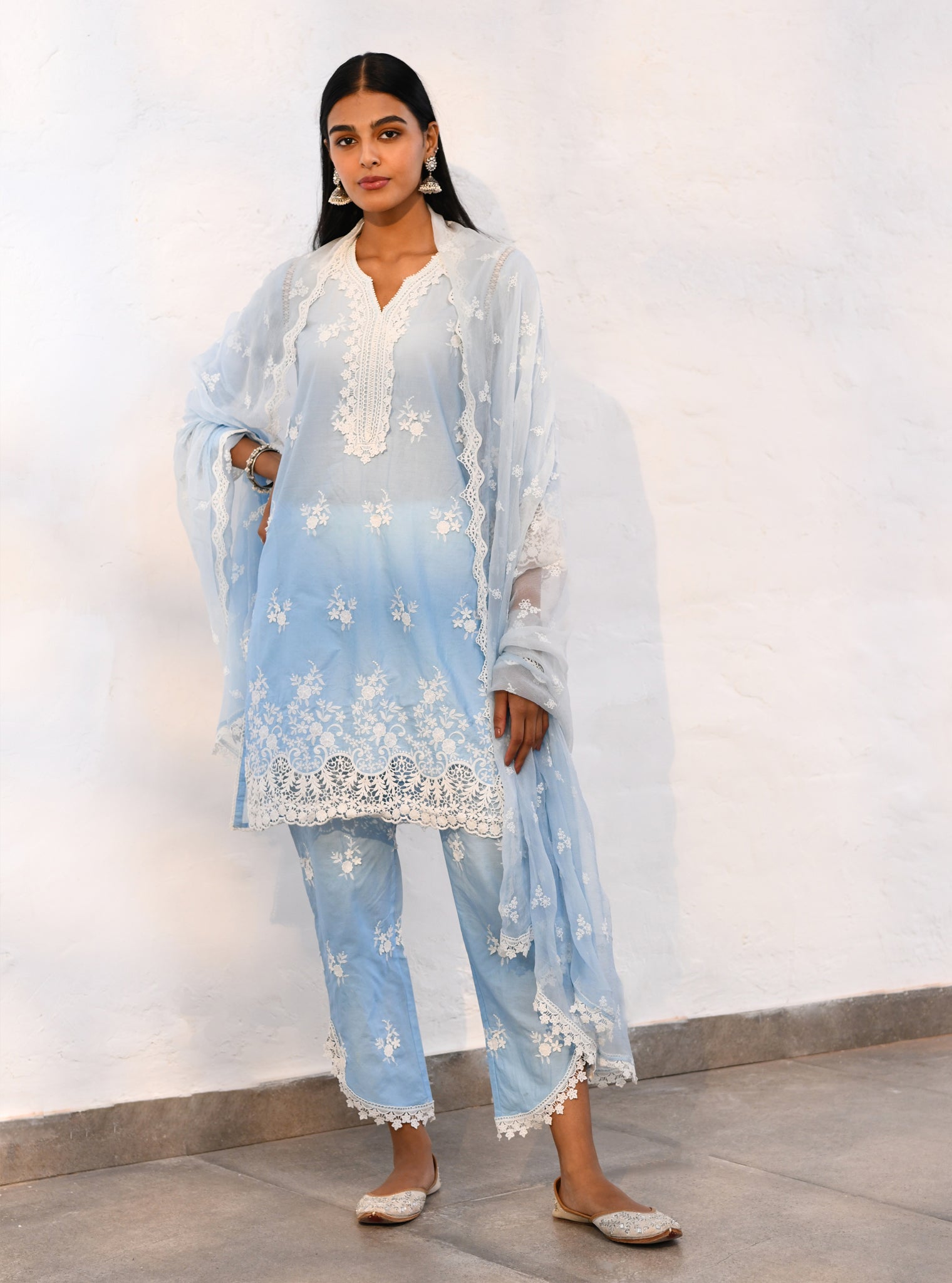 Chapoli Supima Cotton Blue Kurta Set