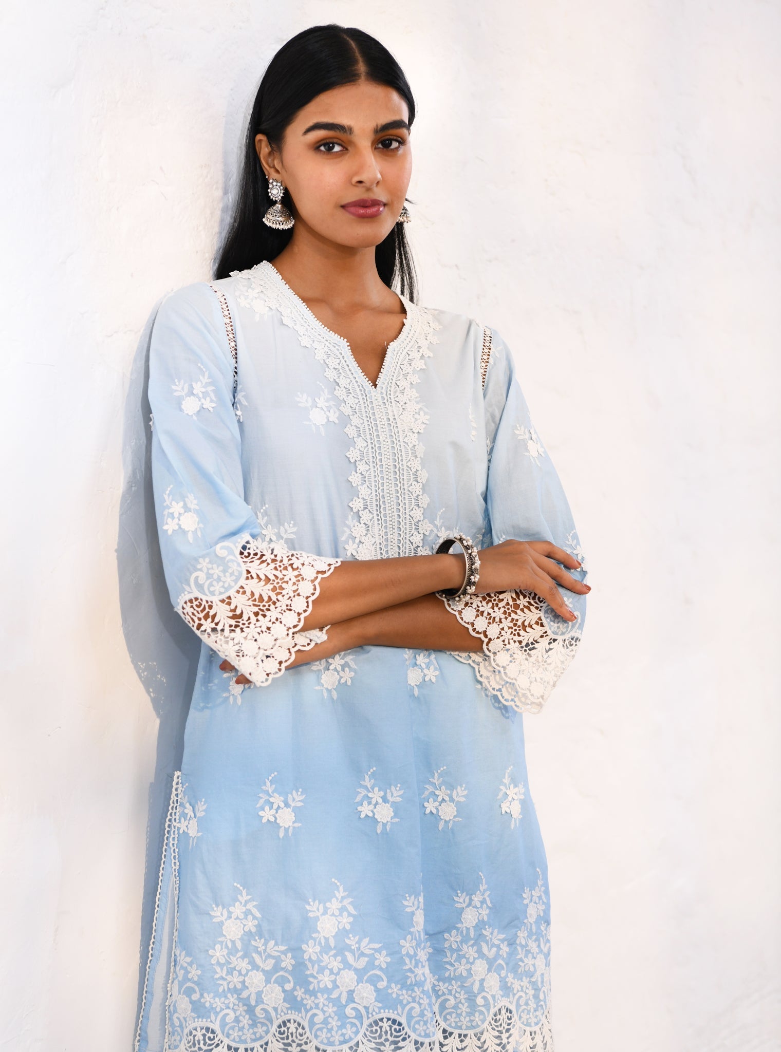 Chapoli Supima Cotton Blue Kurta Set