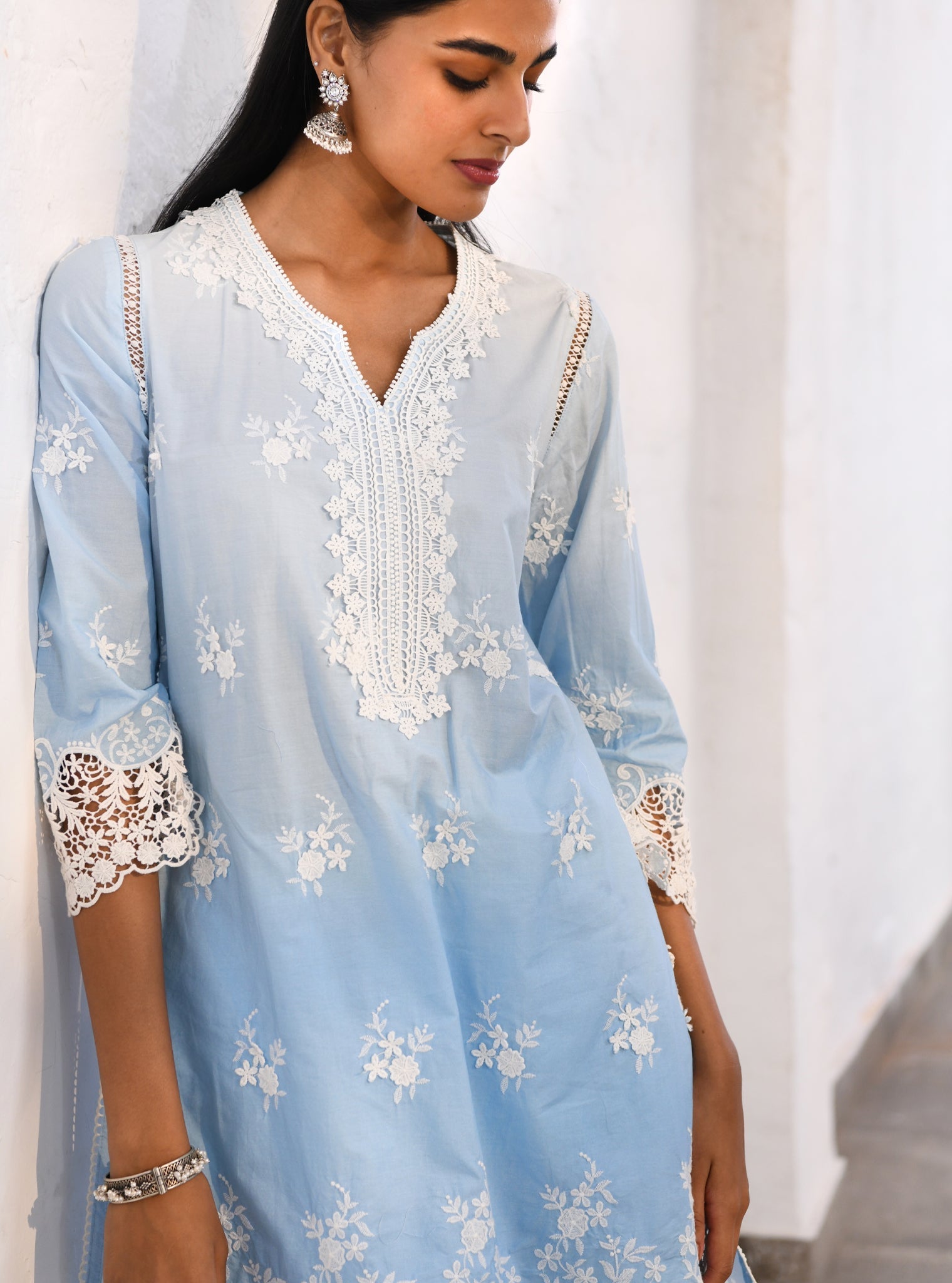 Chapoli Supima Cotton Blue Kurta Set