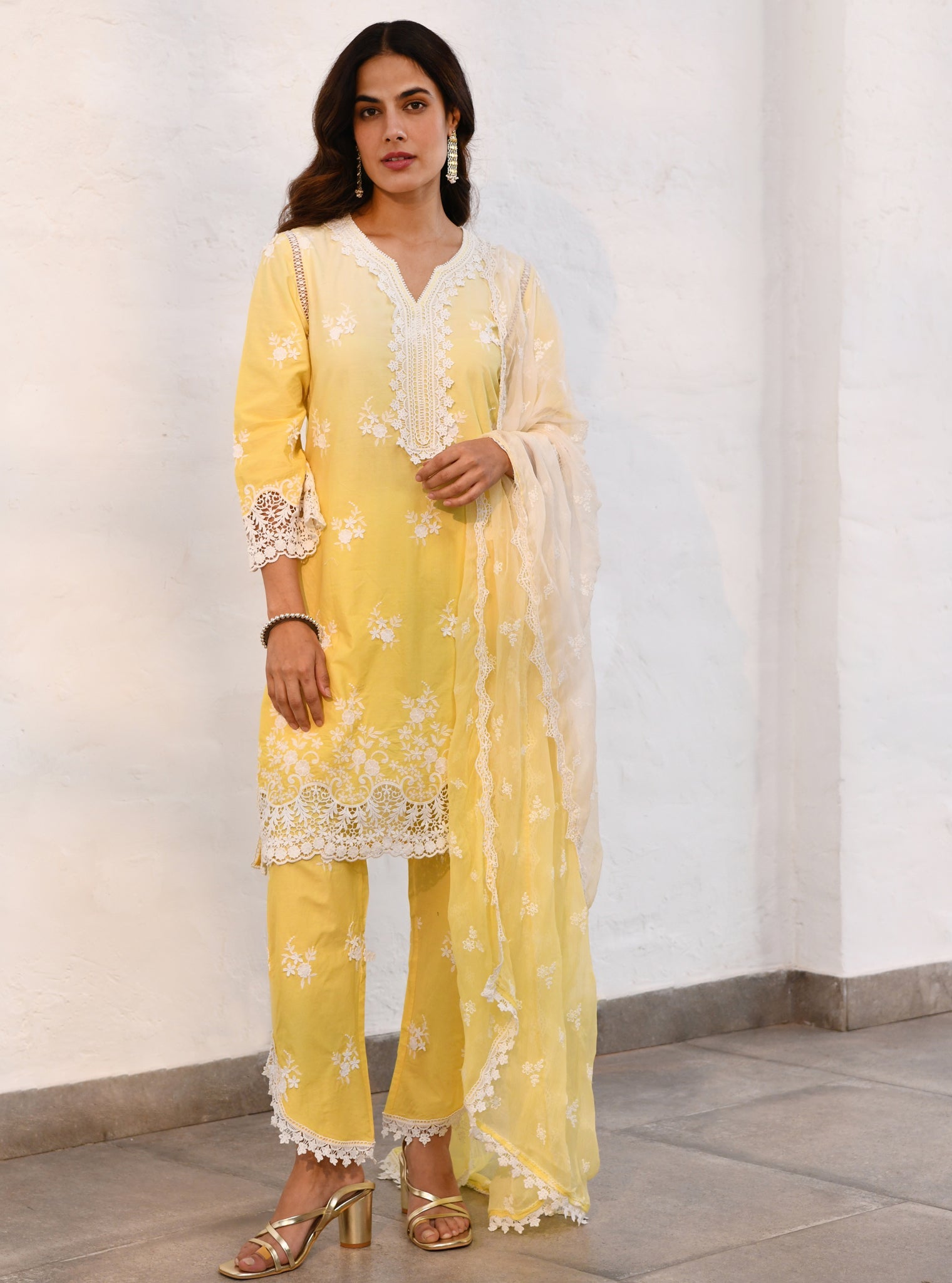 Chapoli Supima Cotton Yellow Kurta Set