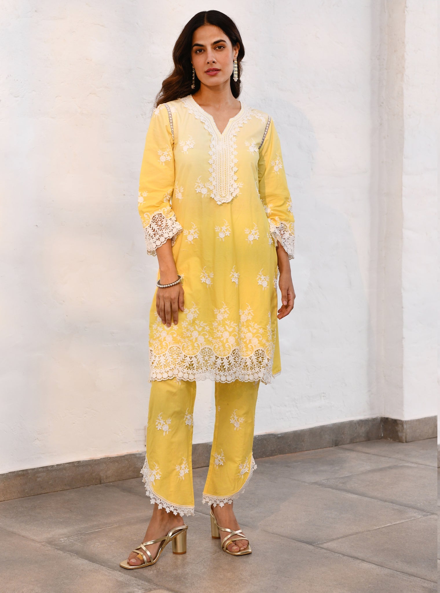 Chapoli Supima Cotton Yellow Kurta Set