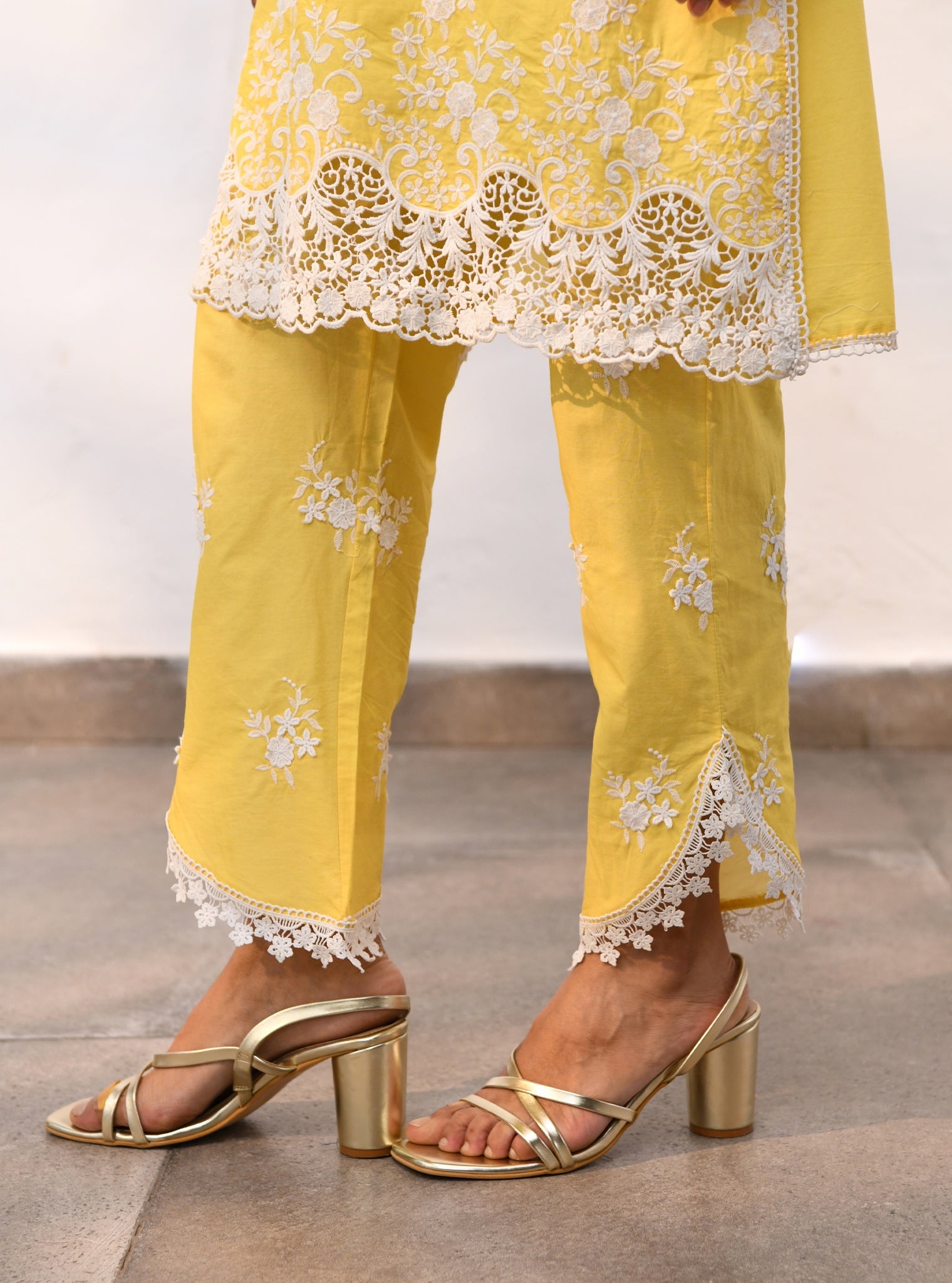 Chapoli Supima Cotton Yellow Kurta Set