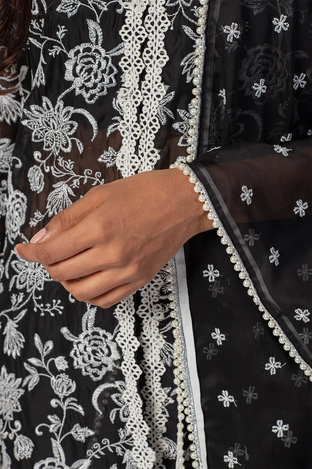 Claire Tencel Luxe Organza Black Kurta Set