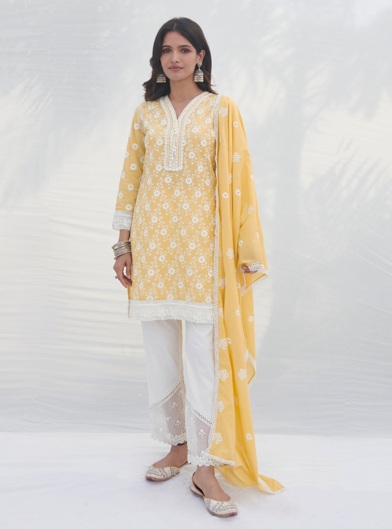 Codli Supima Cotton Yellow Kurta Set